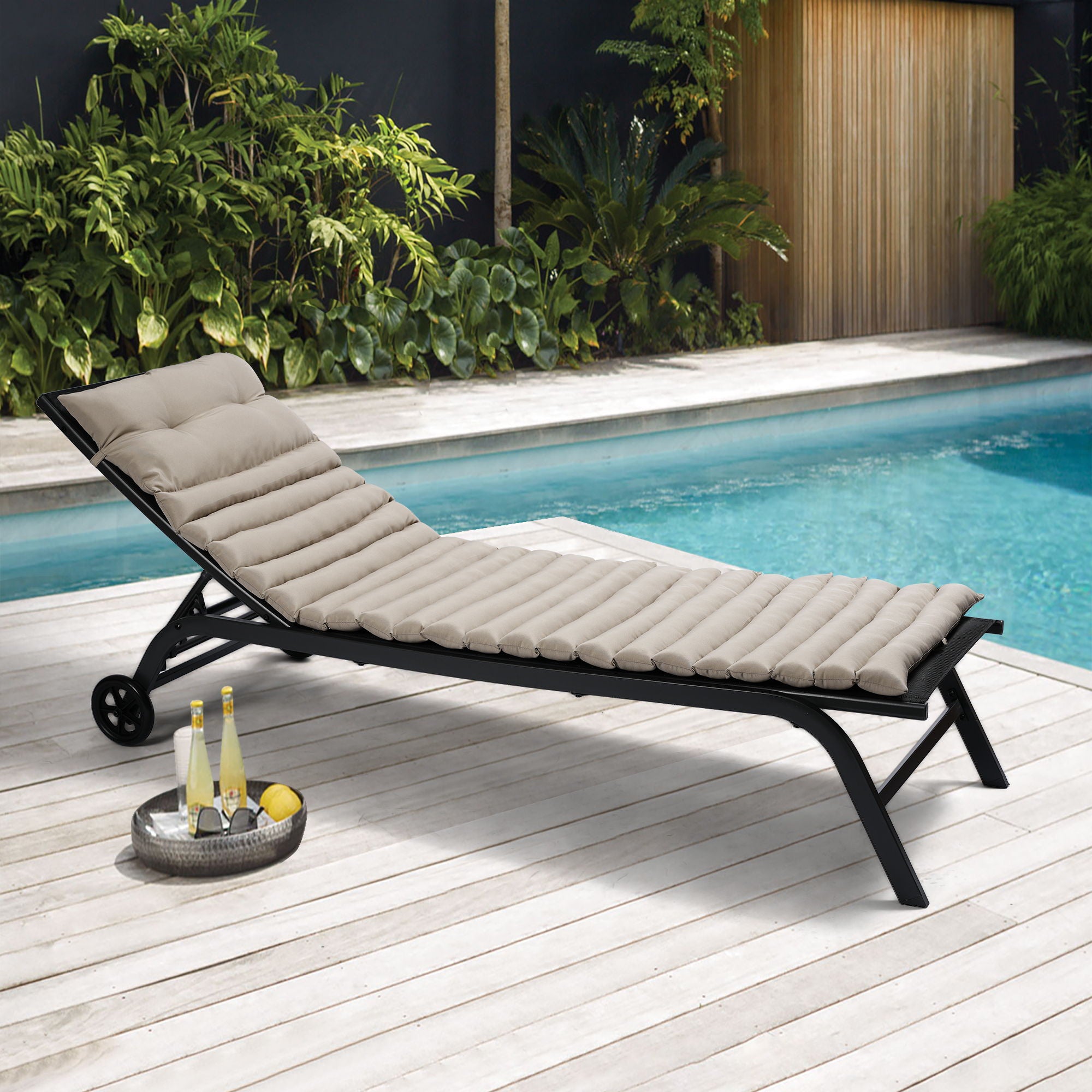 2 Piece Outdoor Chaise Lounge Chair Cushion Replacement Set - Best Buy Furniture