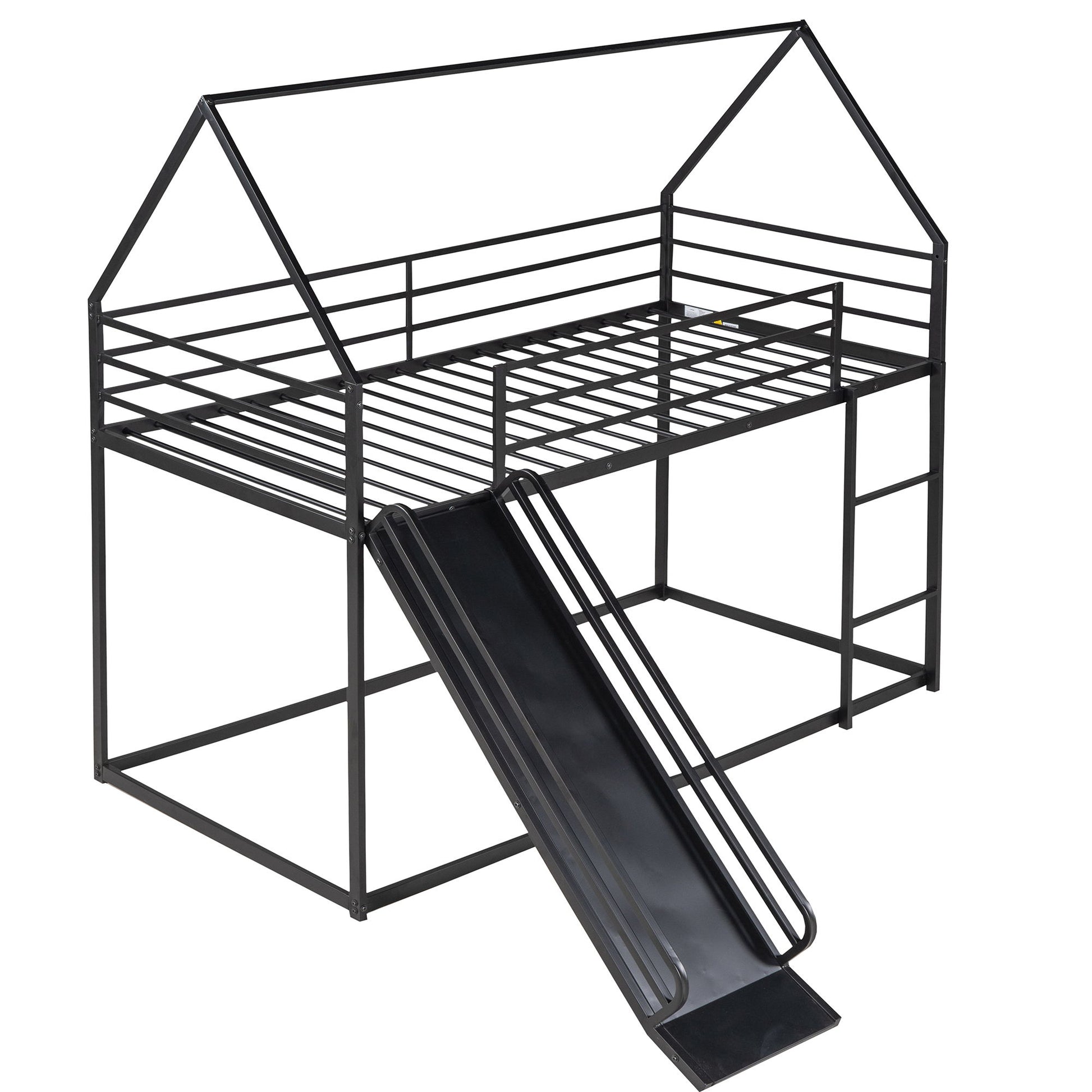 Twin Over Twin House Bunk Bed With Ladder And Slide - Best Buy Furniture