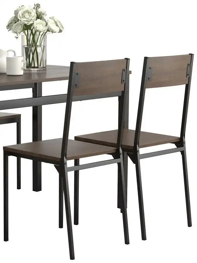 Lana - 5 Piece Rectangular Dining Set - Dark Brown And Black - Best Buy Furniture