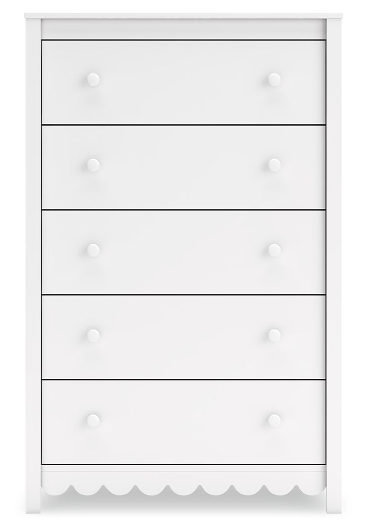 Hallityn - Five Drawer Chest - White - Best Buy Furniture