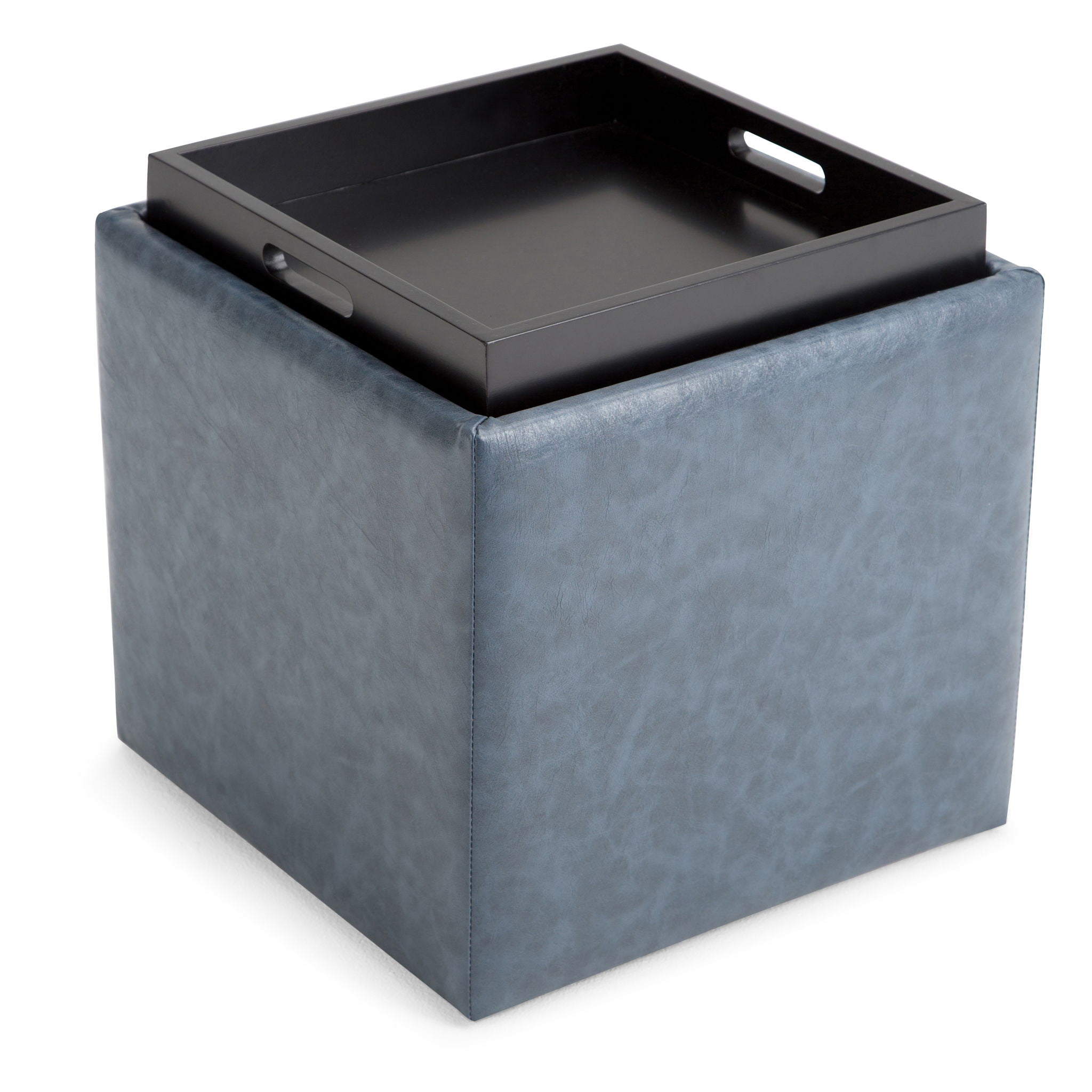Rockwood - Upholstered Cube Storage Ottoman With Tray - Best Buy Furniture