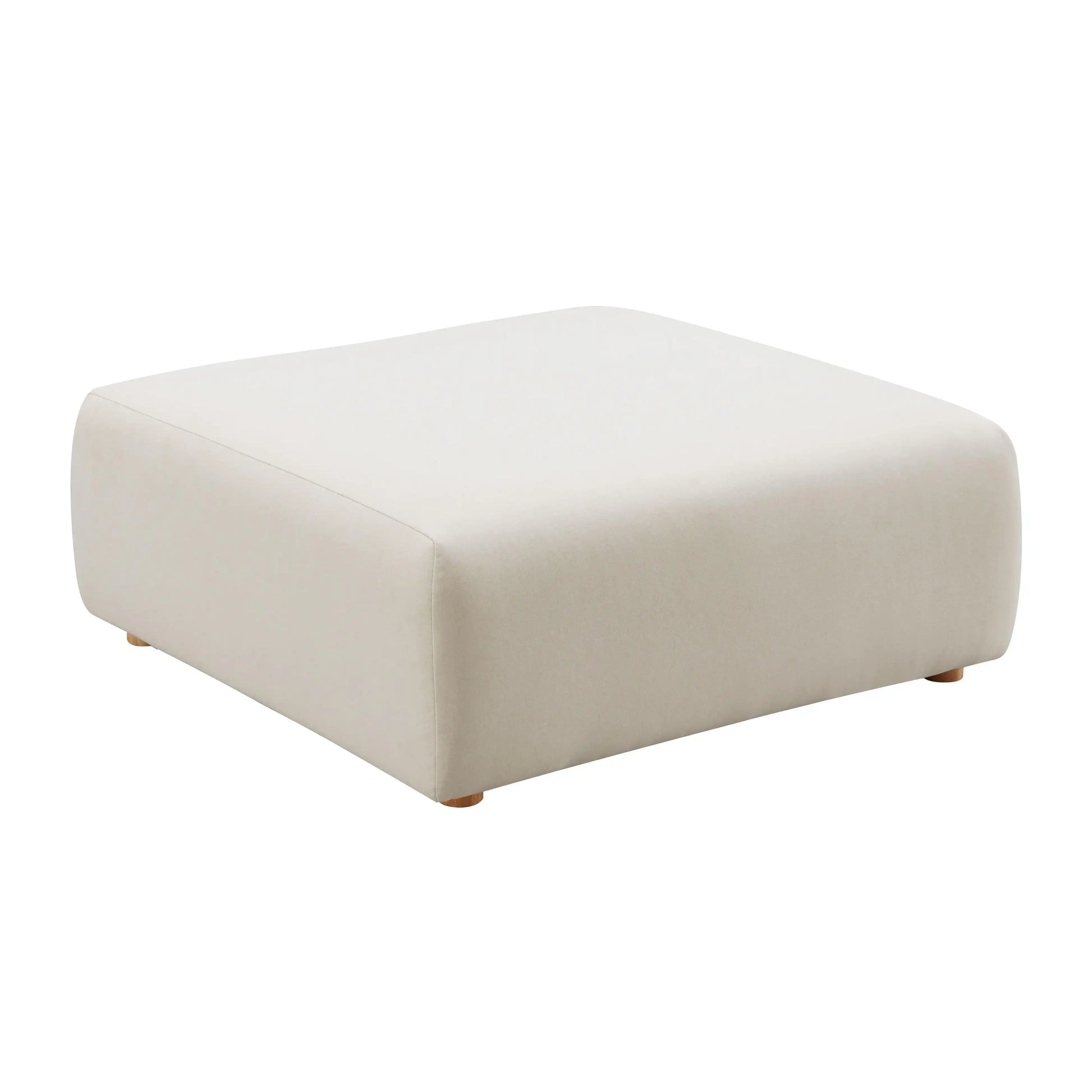 Hangover - Linen Ottoman - Cream - Best Buy Furniture