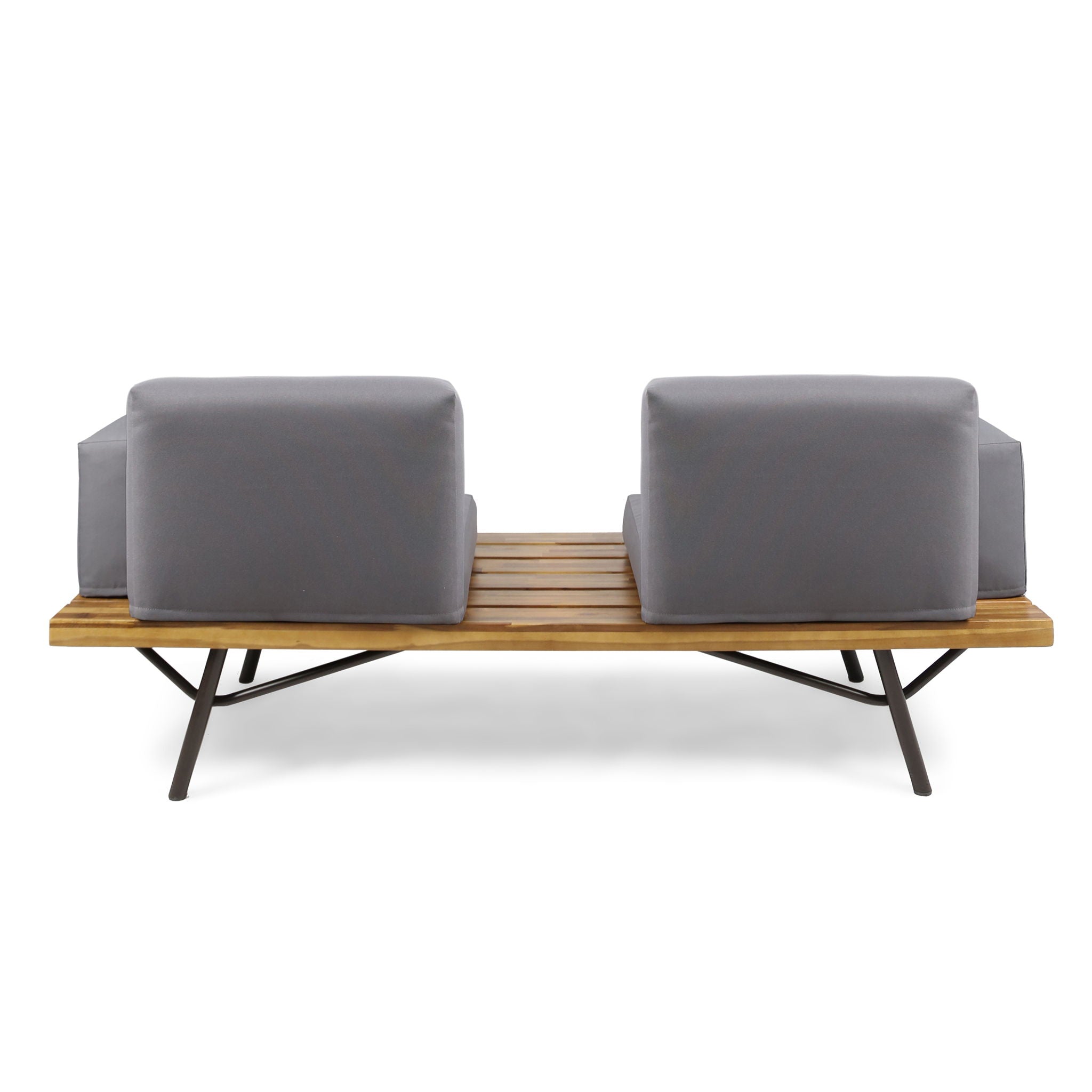 Outdoor Sofa With Cushions And Iron Legs - Dark Gray - Best Buy Furniture