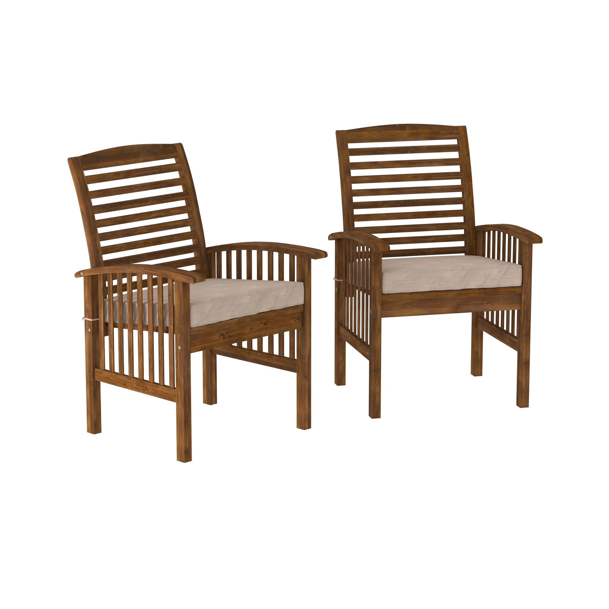 Modern 2 Piece Slat Back Patio Chairs With Cushions - Best Buy Furniture