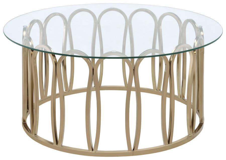 Monett - Round Glass Top Table - Best Buy Furniture