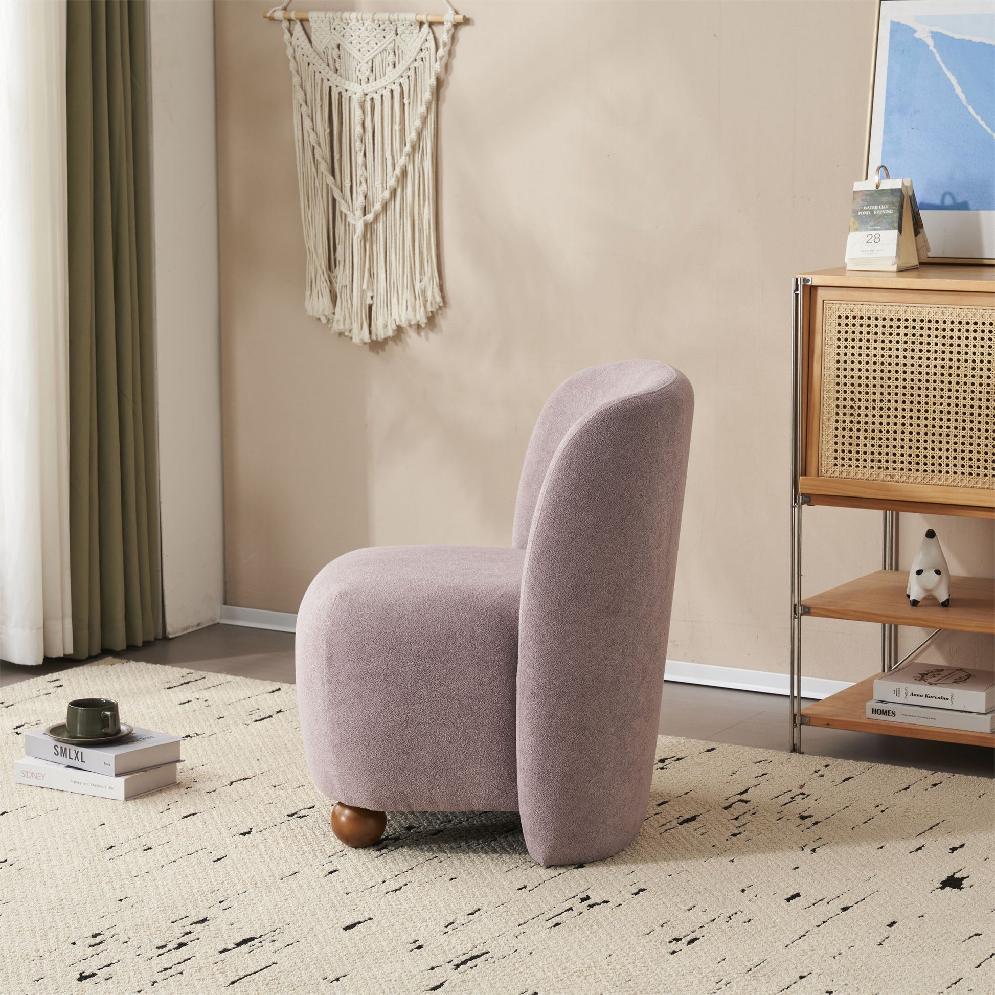 Modern Low Back Accent Upholstered Armless Living Room Chairs, Round Feet - Best Buy Furniture