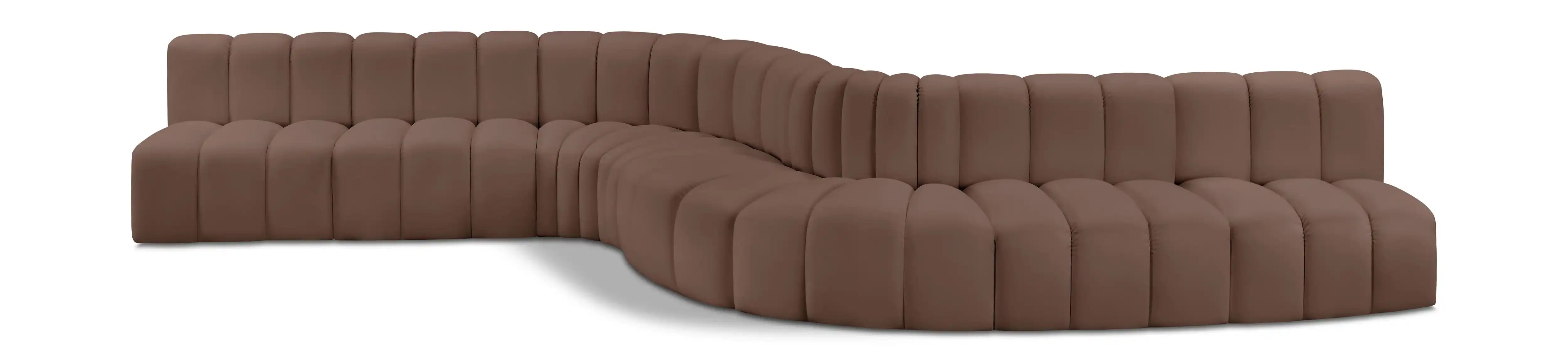 Arc - Faux Leather 8 Piece Curved Modular Sofa - Best Buy Furniture