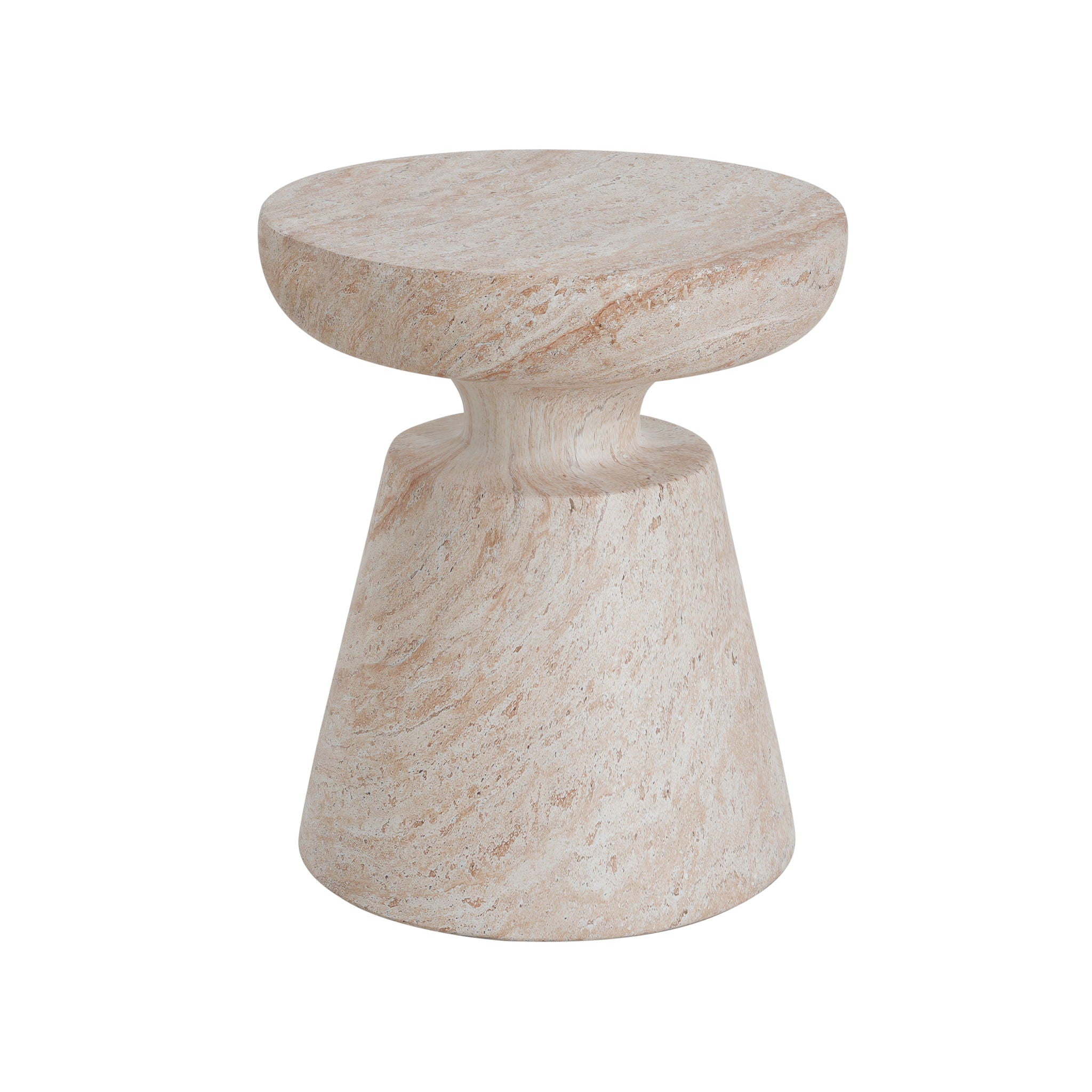 Outdoor / Indoor Lightweight Concrete Side Table, Travertine - Beige - Best Buy Furniture