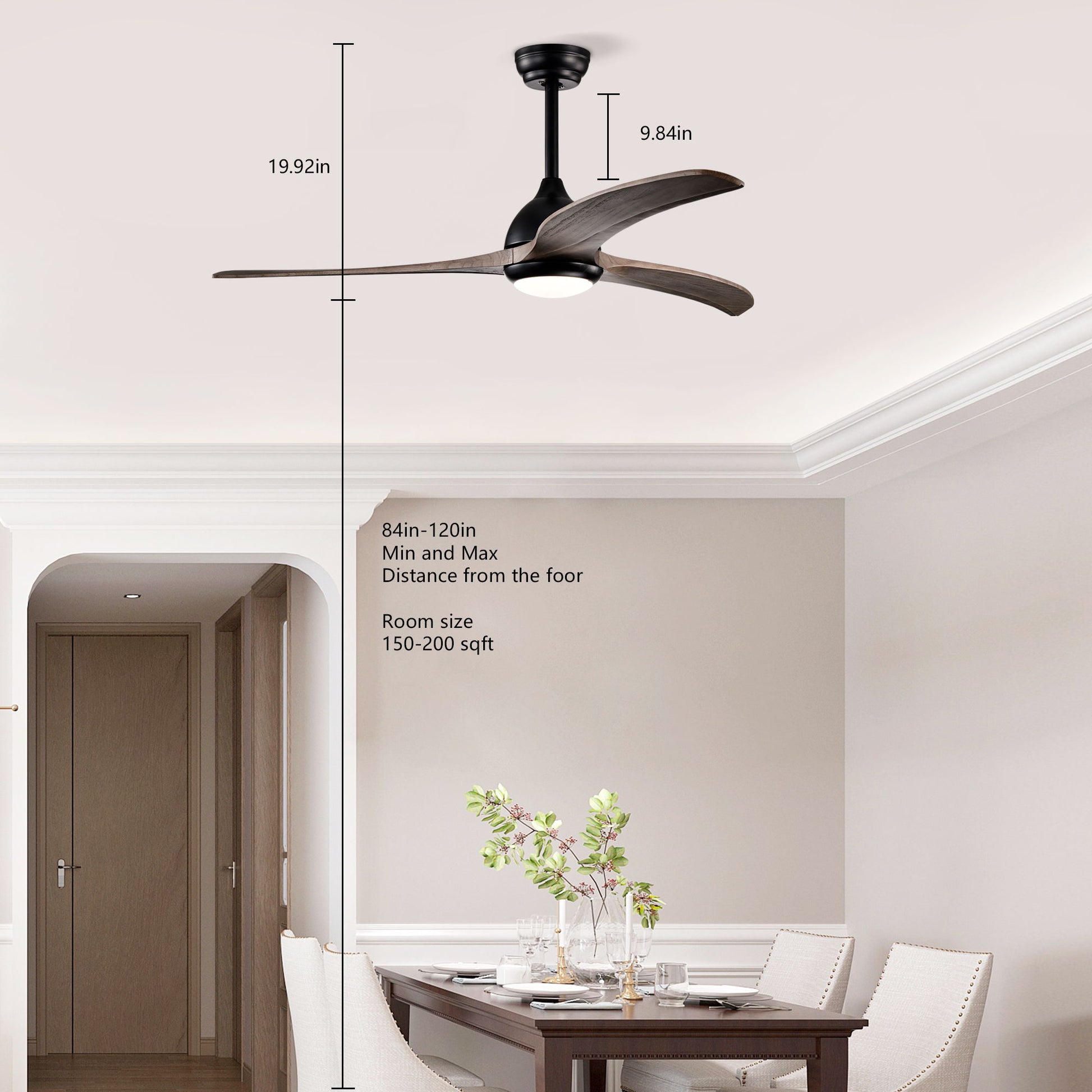 Indoor Outdoor Ceiling Fan With Light With Remote Control, Noiseless Reversible Motor, 6 Speed, 3 Color - Best Buy Furniture