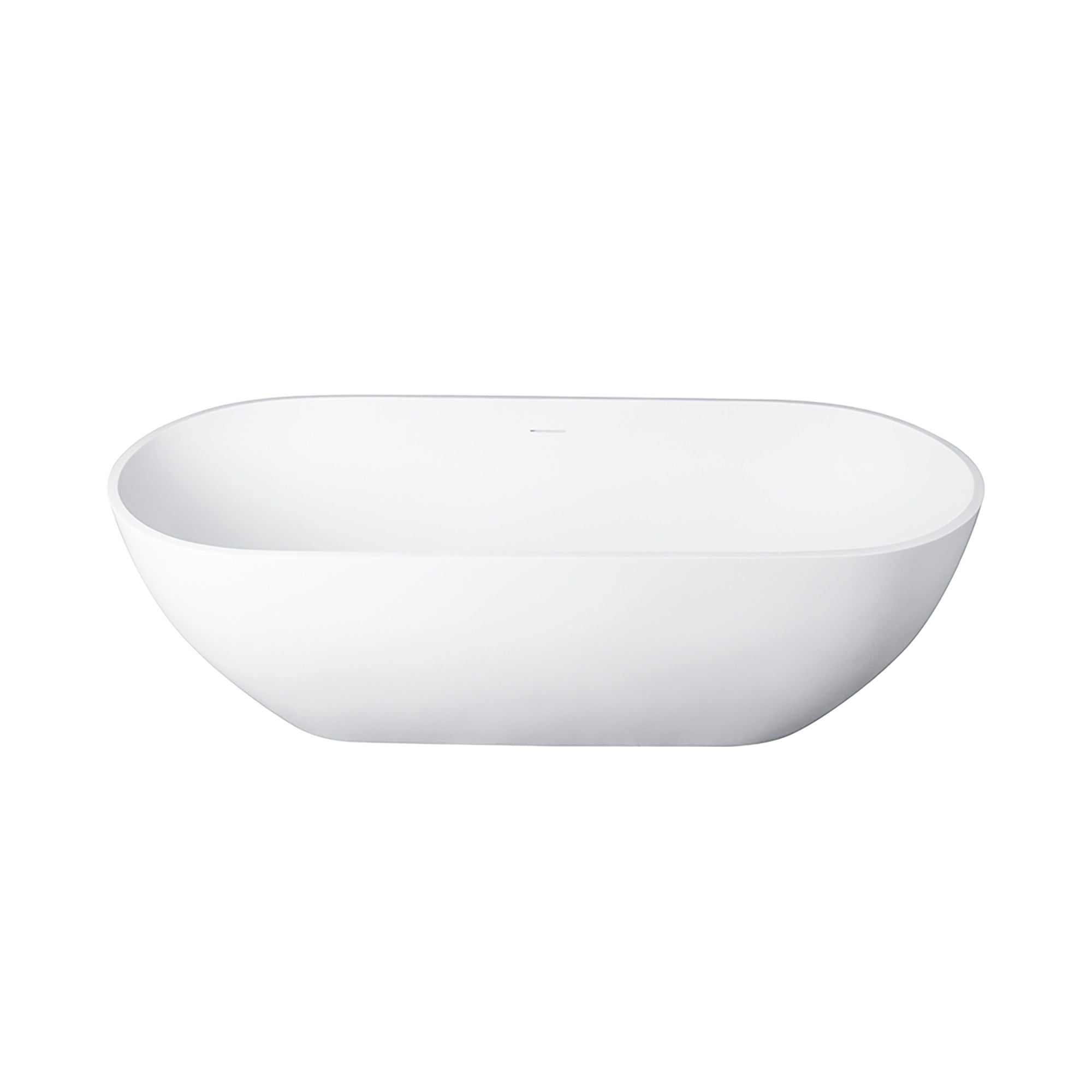 68.9" Freestanding Solid Surface Soaking Bathtub For Bathroom - Matte White - Best Buy Furniture