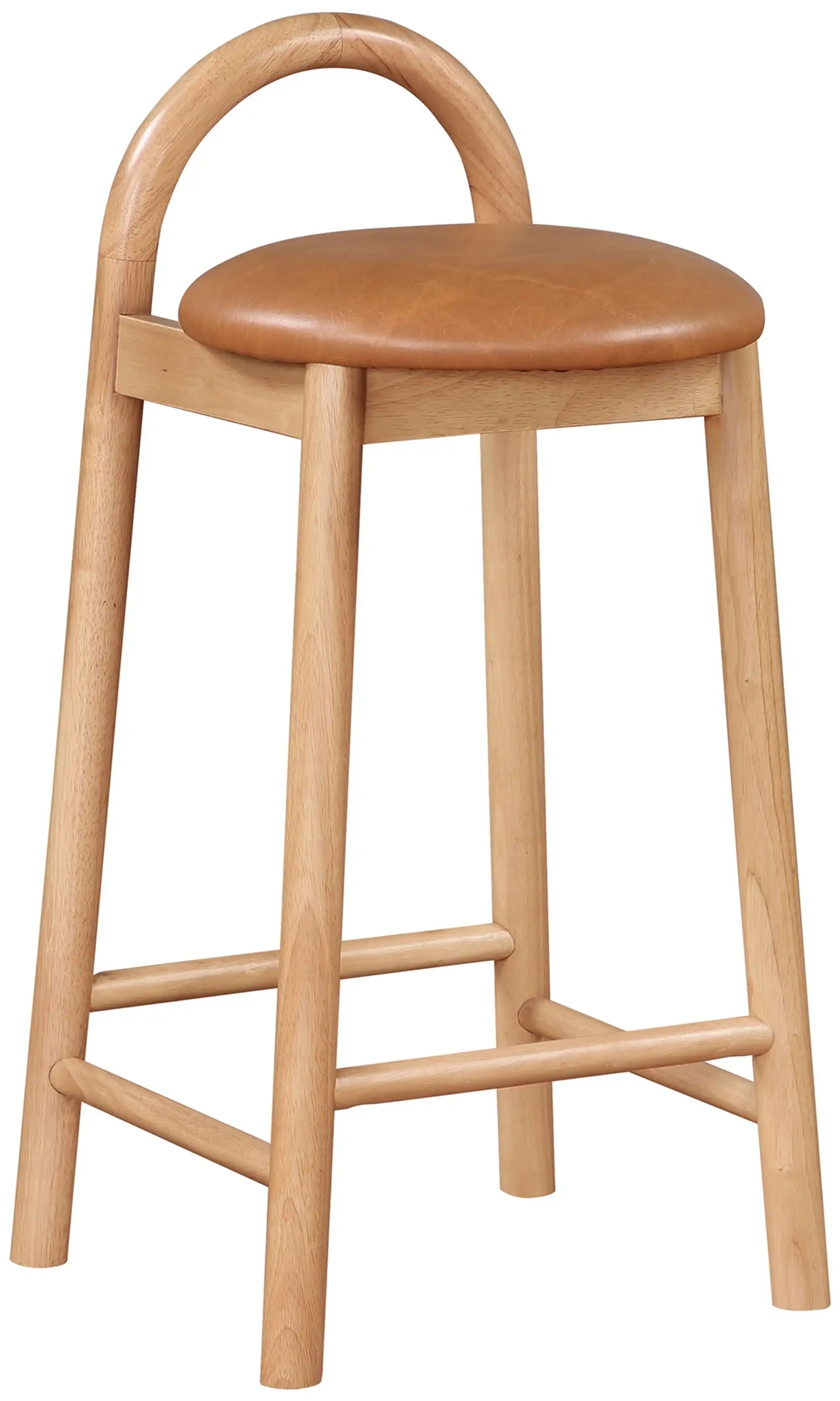 Calvin - Faux Leather Stool - Light Brown Legs - Best Buy Furniture