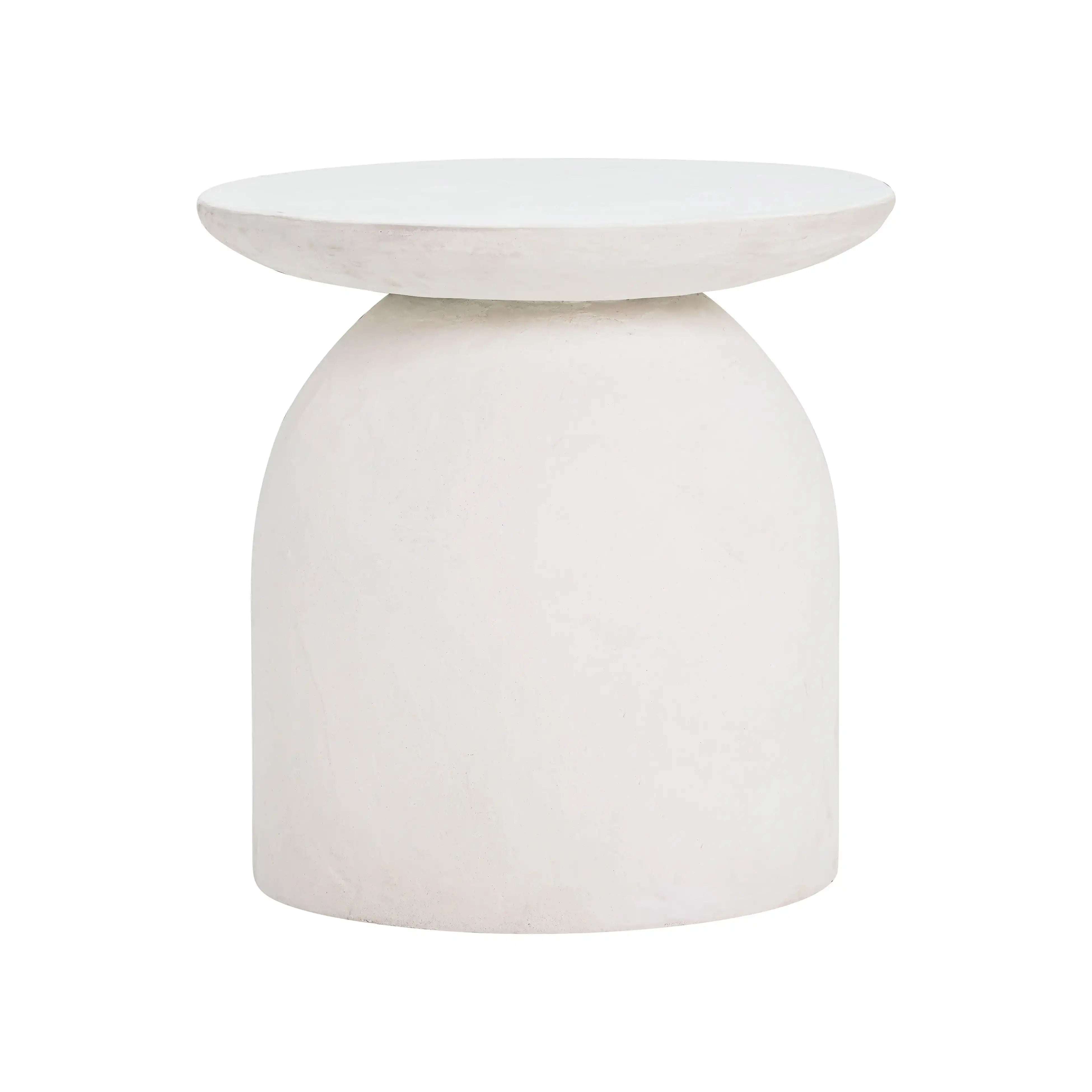 Aloe - Concrete Side Table - White - Best Buy Furniture