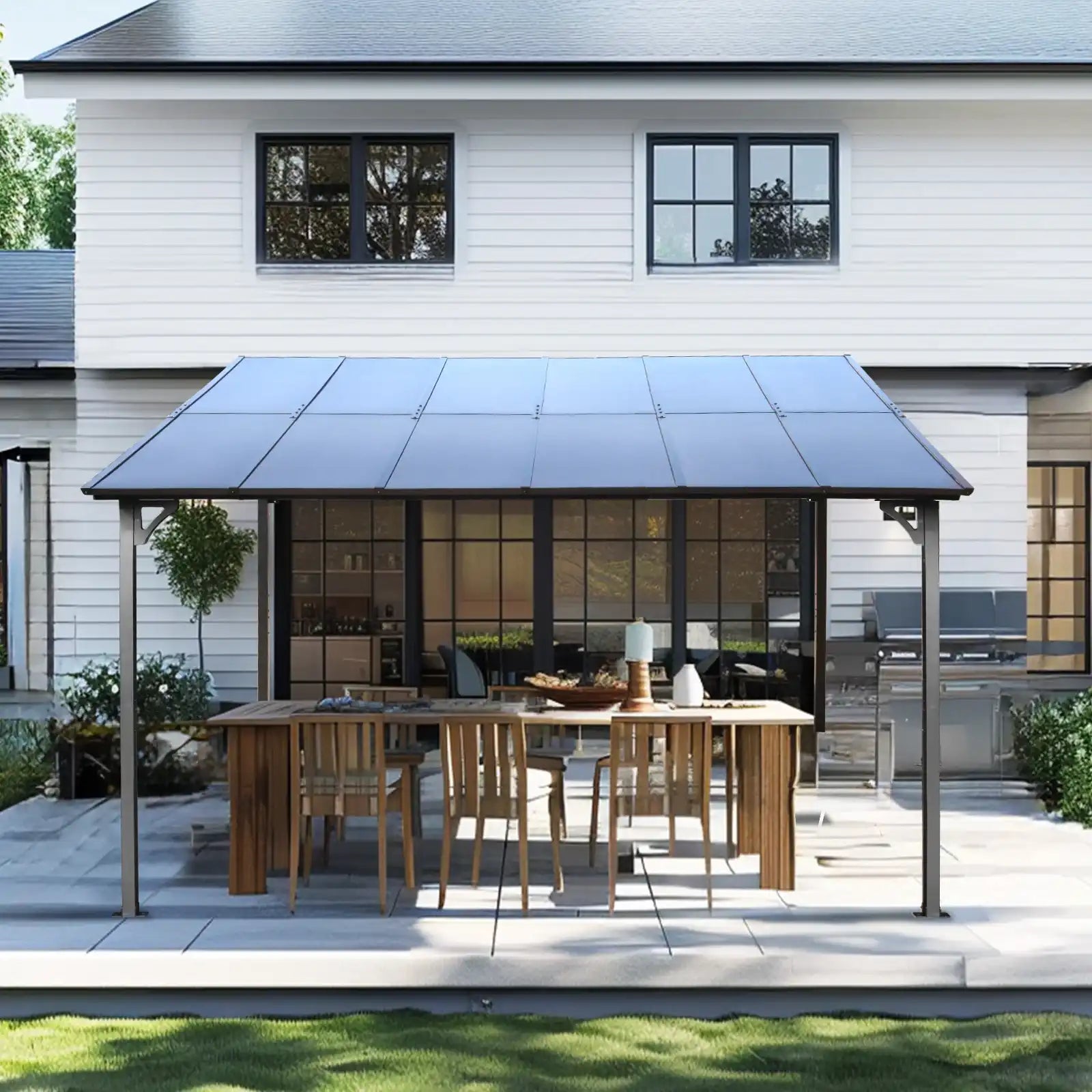 10' x 12' Metal Awning Pergola Gazebo for Patio - Best Buy Furniture