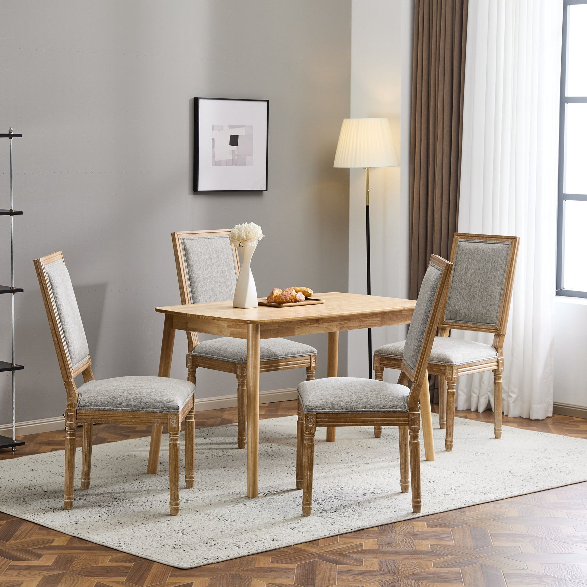 French Country Style Dining Chair With Upholstered Seating And Fluted Legs - Best Buy Furniture