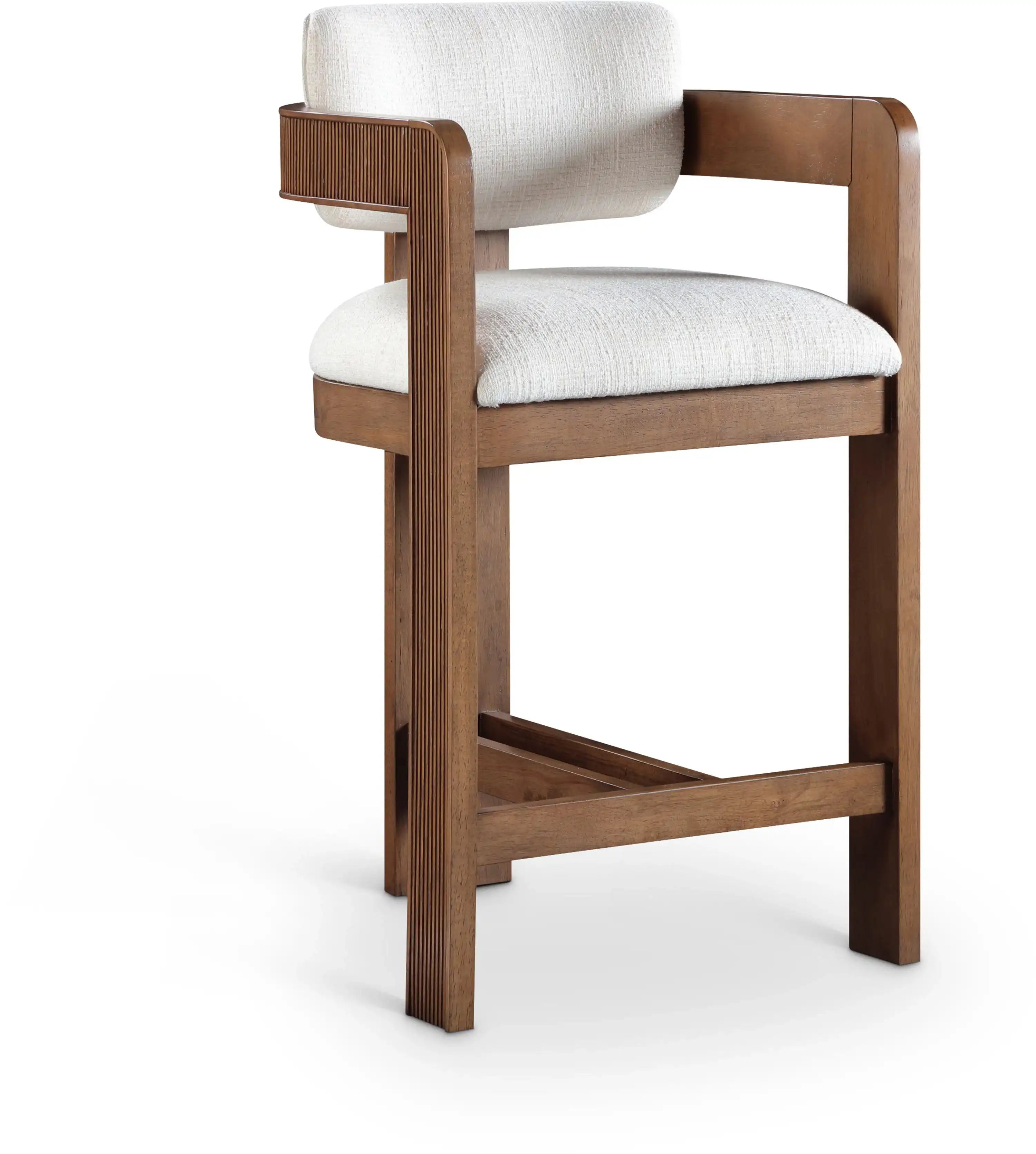 Sacha - Linen Stool With Brown Base - Best Buy Furniture