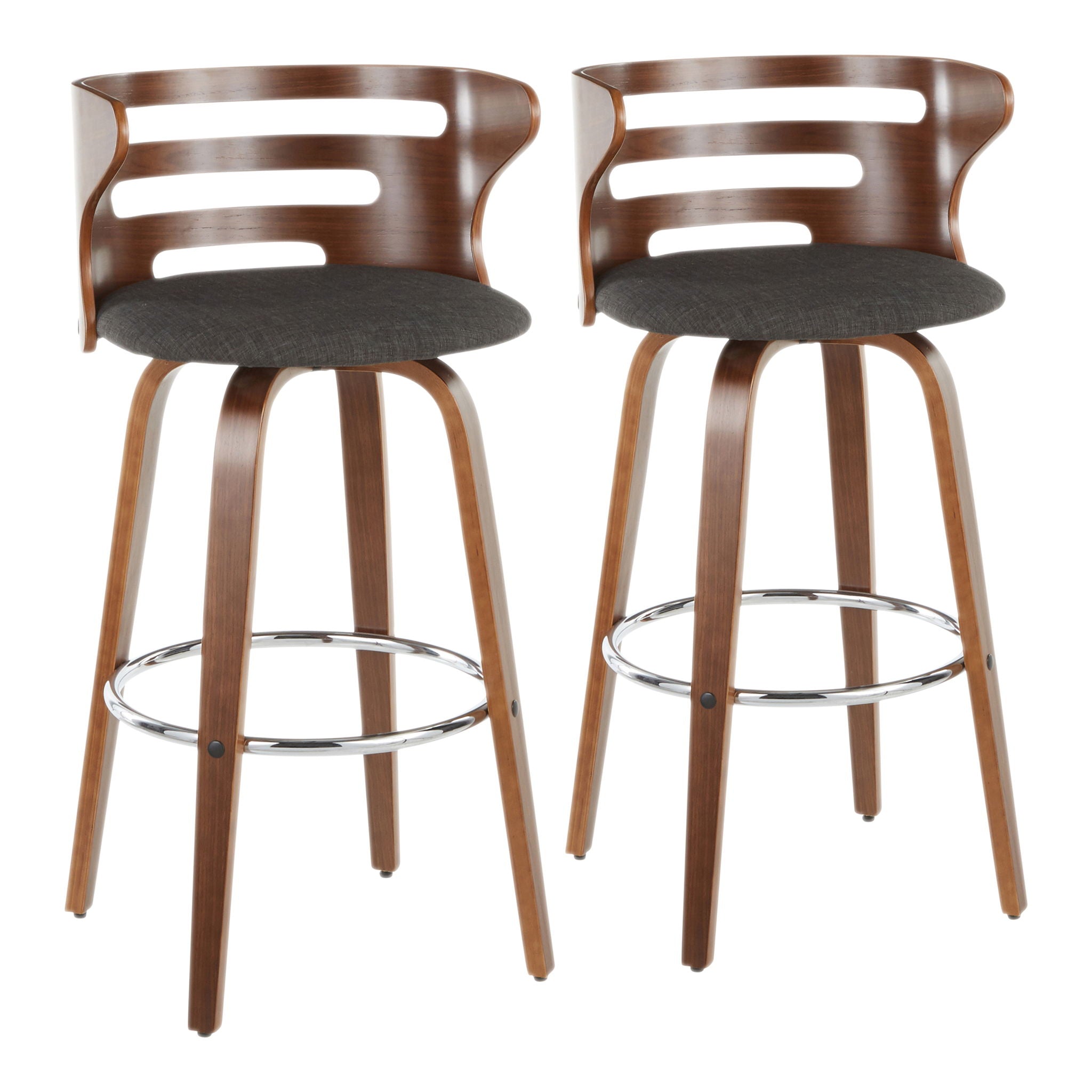 Cosini - Mid Century Modern Fixed Height Barstool With Swivel (Set of 2) - Best Buy Furniture
