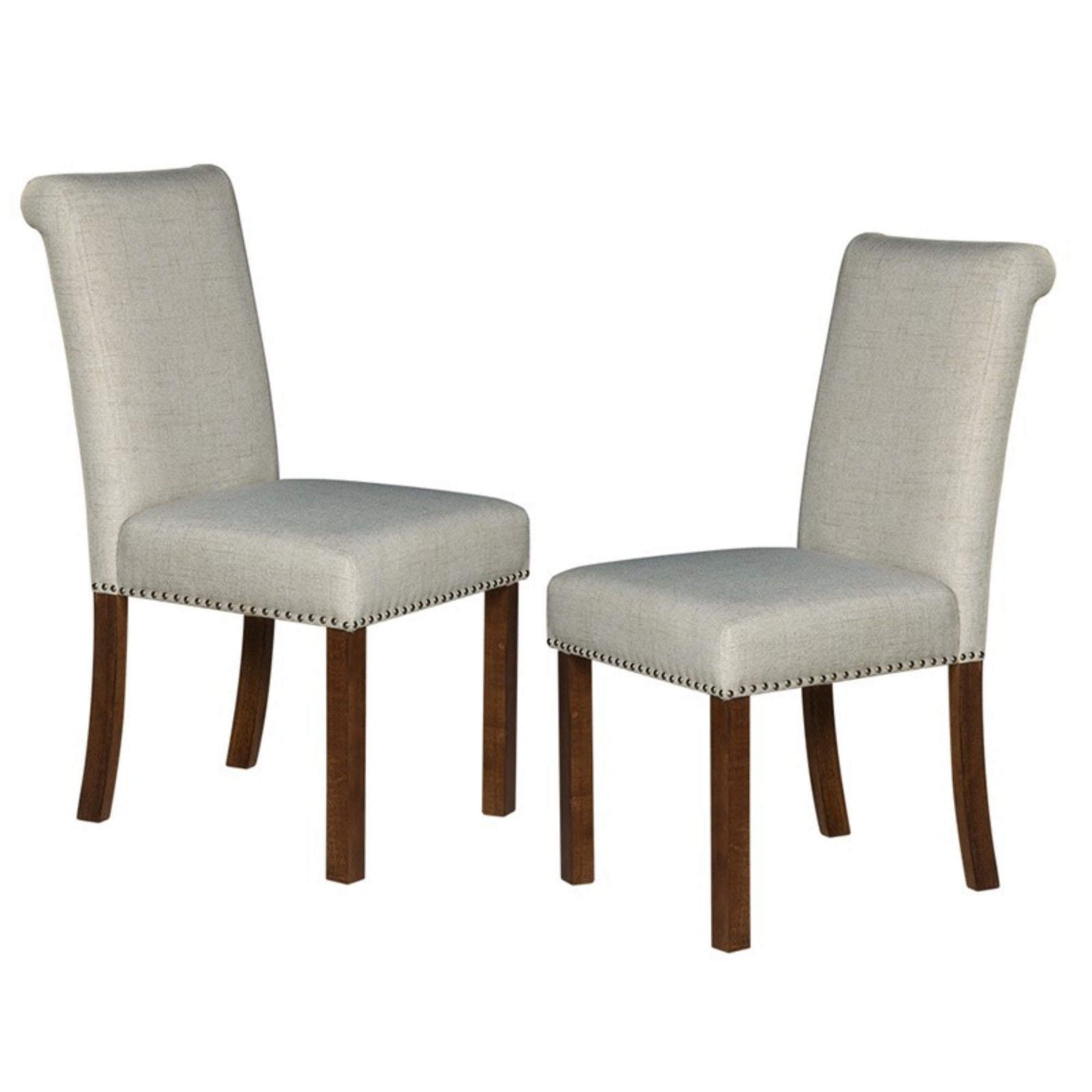 Dining Chair With Nailhead Trim (Set of 2) - Beige - Best Buy Furniture