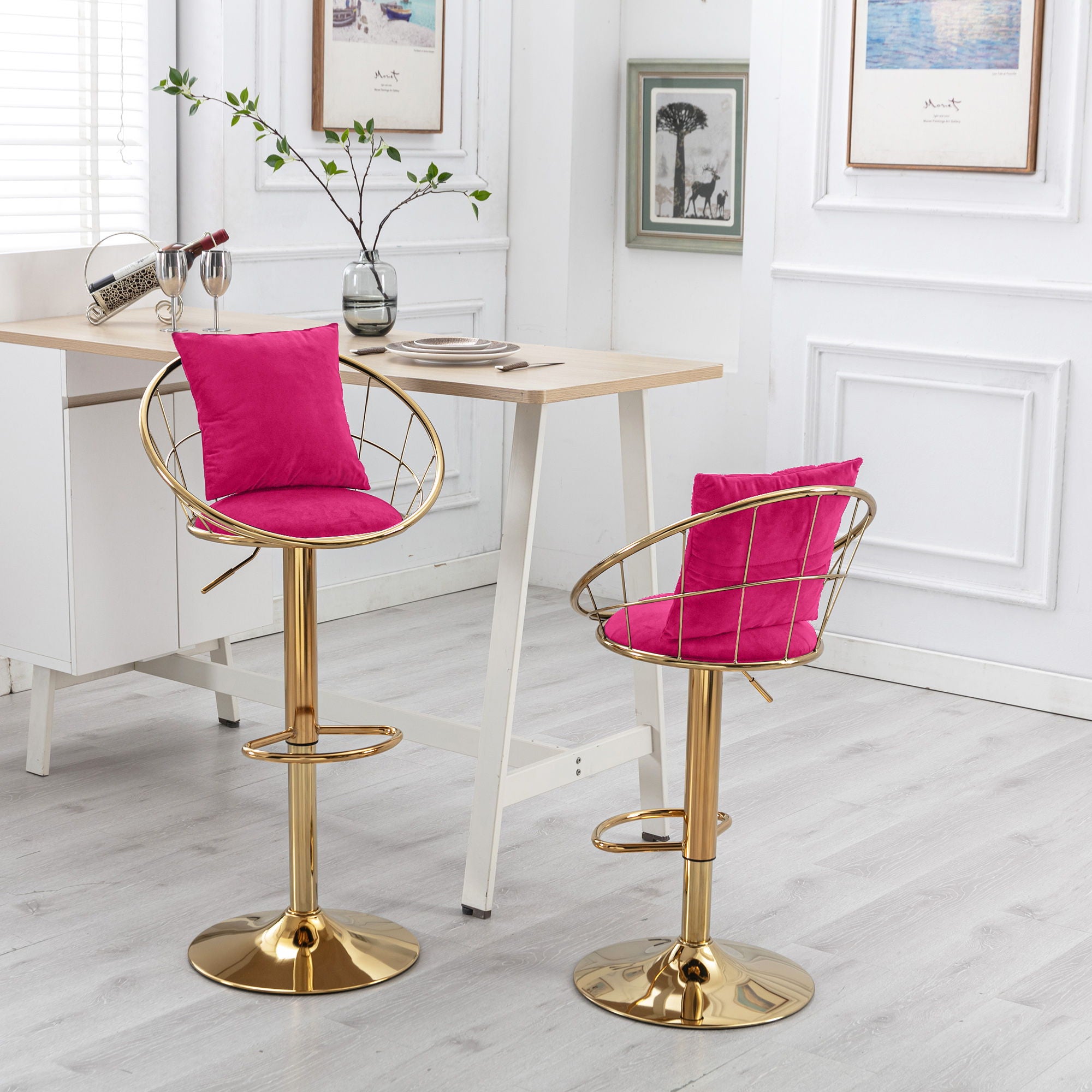 Unique Design Bar Chair, 360 Degree Rotation, Adjustable Height, Suitable For Dining Room And Bar - Best Buy Furniture