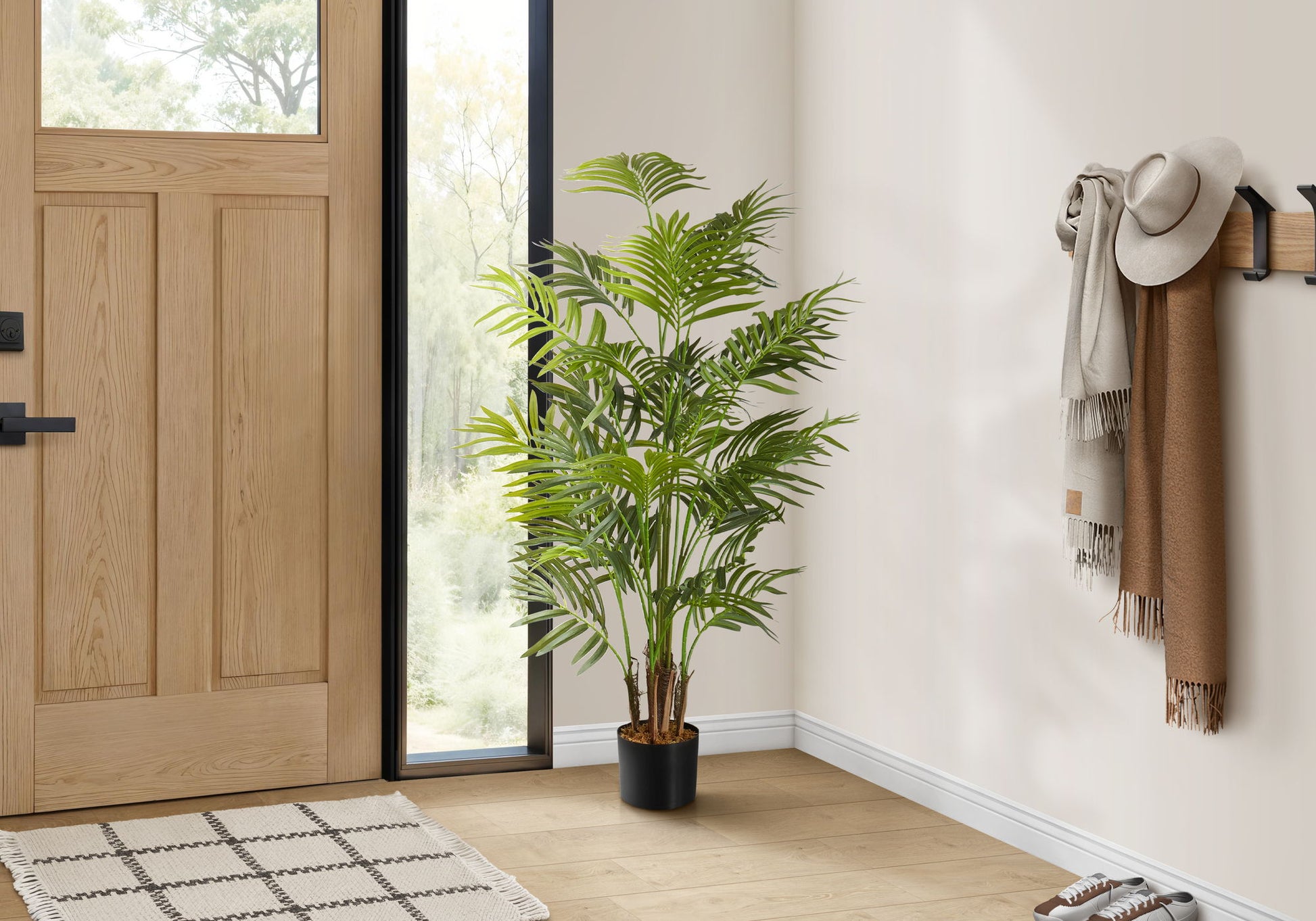 47" Tall, Artificial Plant, Areca Palm Tree, Indoor, Faux, Fake, Floor, Greenery, Potted, Real Touch, Decorative - Green / Black - Best Buy Furniture