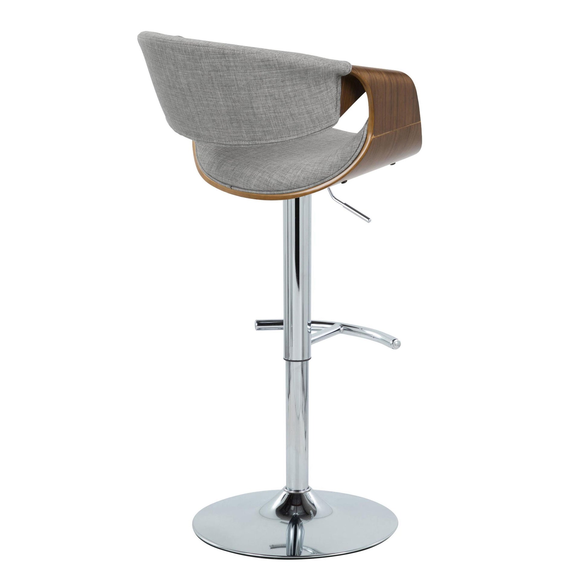 Curvo - Mid Century Modern Adjustable Barstool With Swivel With Rounded T Footrest (Set of 2) - Best Buy Furniture