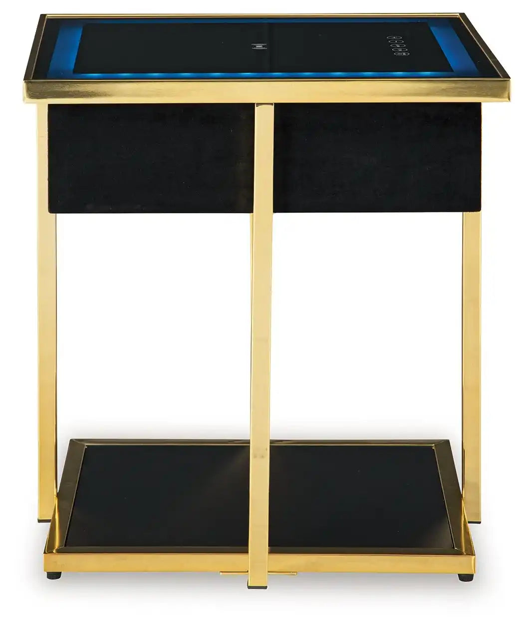 Rexwell - Accent Table With Speaker - Black / Gold Finish - Best Buy Furniture