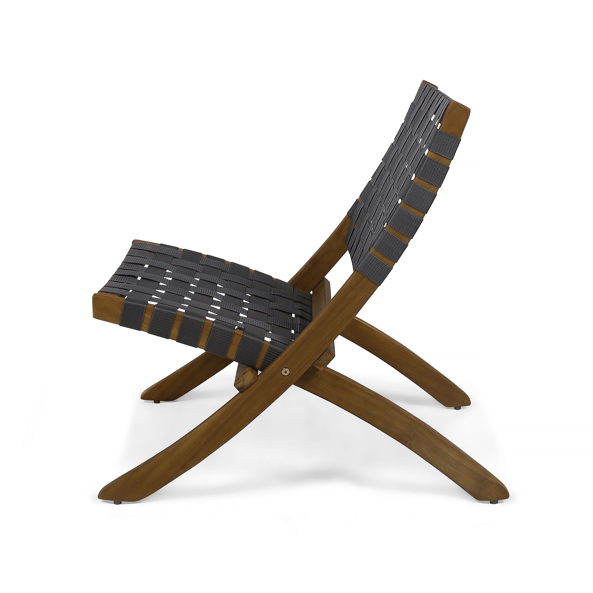 Solidago - Outdoor And Strapping Belt Folding Chairs, (Set of 2) - Black / Brown - Best Buy Furniture