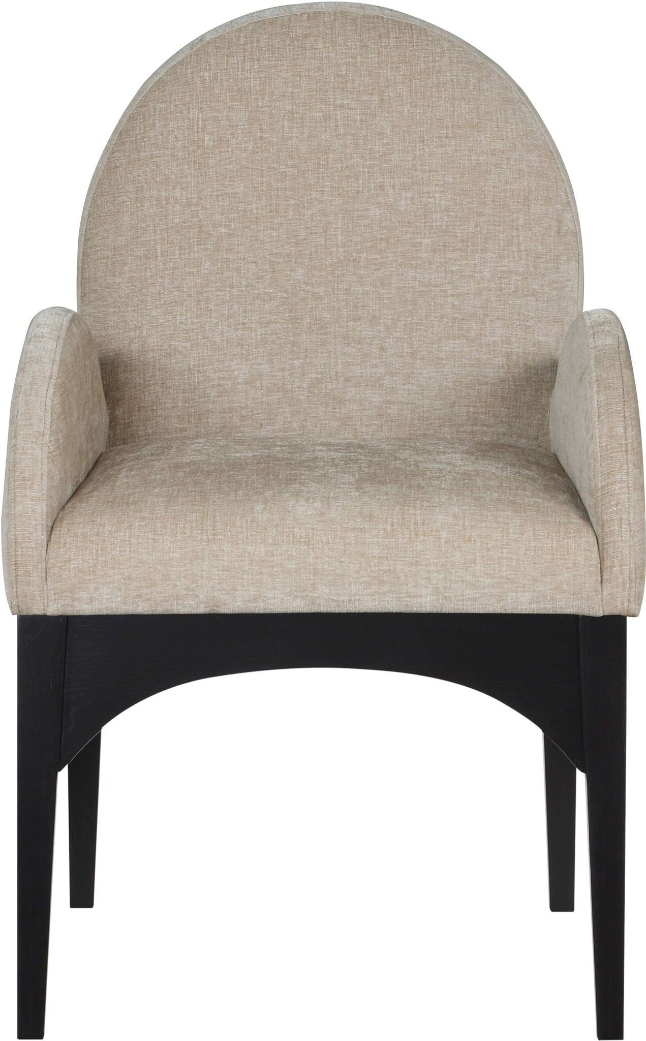 Waldorf - Chenille Dining Arm Chair With Black Legs - Best Buy Furniture