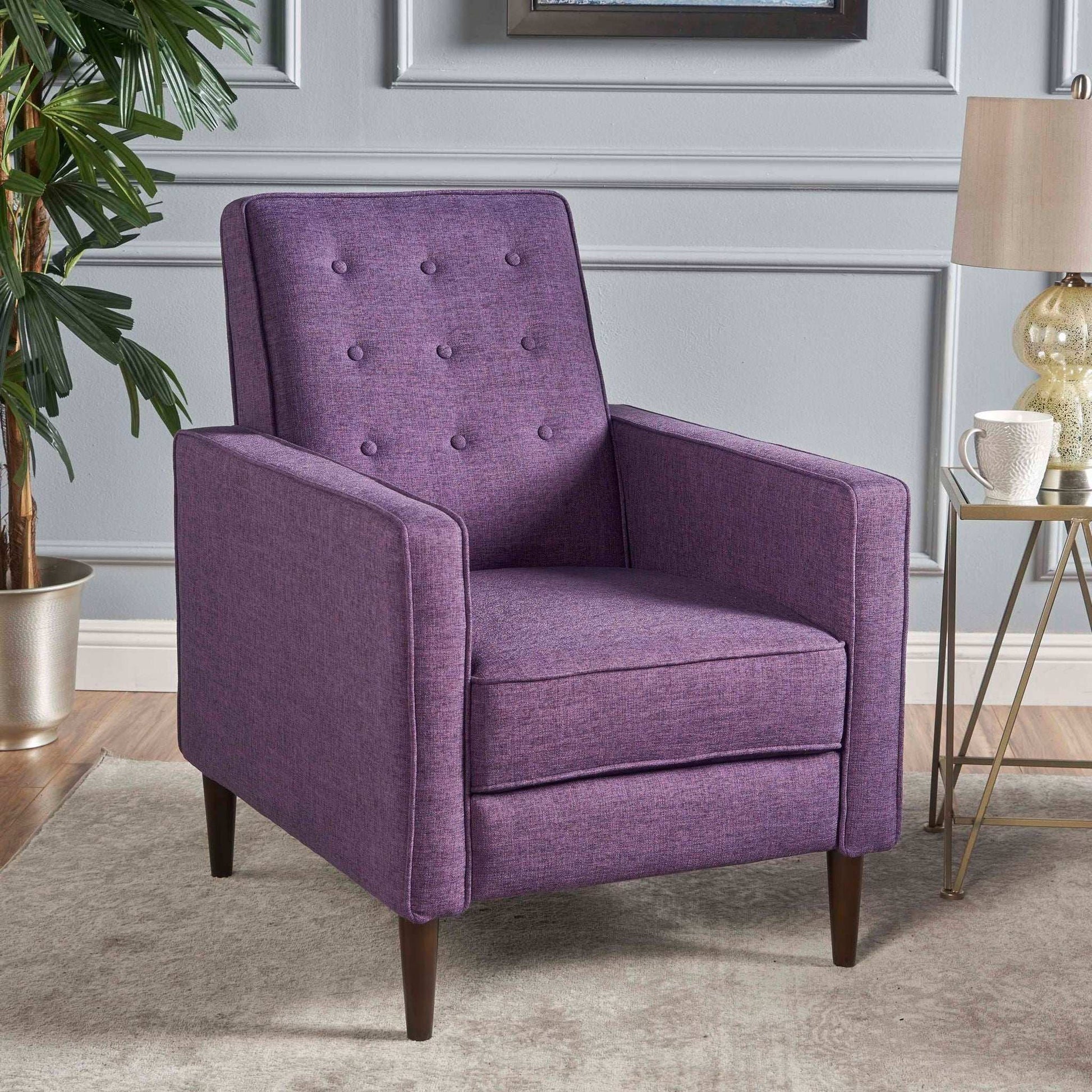 Mid-Century Modern Recliner With Button Tufted Waffle Stitch - Best Buy Furniture