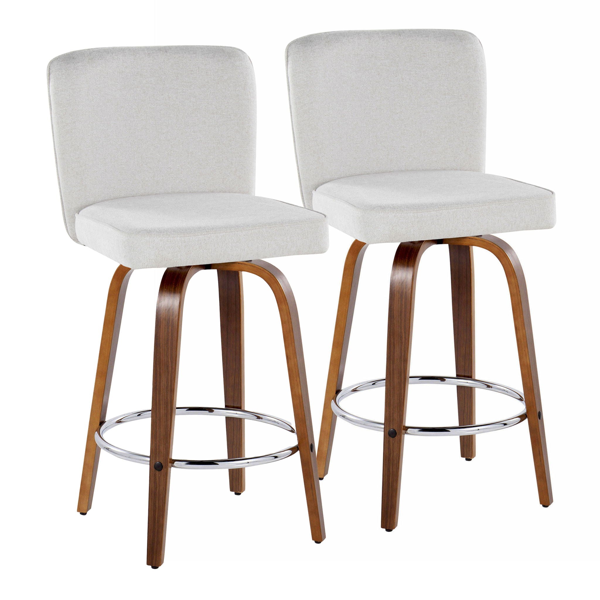 Henry - Contemporary Fixed Height Counter Stool With Swivel With Round Footrest (Set of 2) - Best Buy Furniture