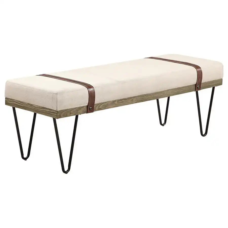 Austin - Fabric Upholstered Accent Bench - Beige - Best Buy Furniture