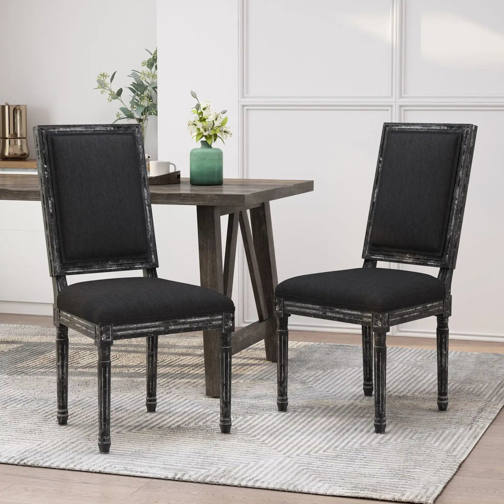 French Country Style Dining Chair With Upholstered Seating And Fluted Legs - Best Buy Furniture