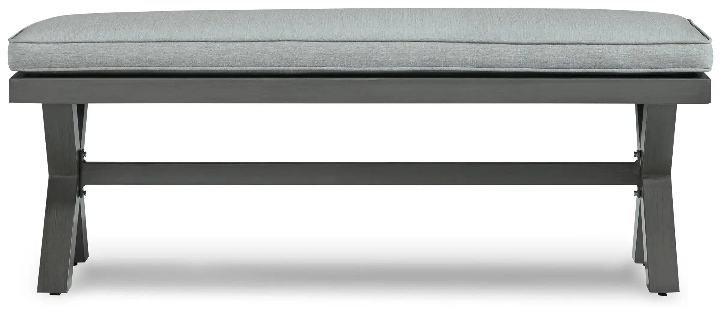 Elite Park - Bench With Cushion - Gray - Best Buy Furniture