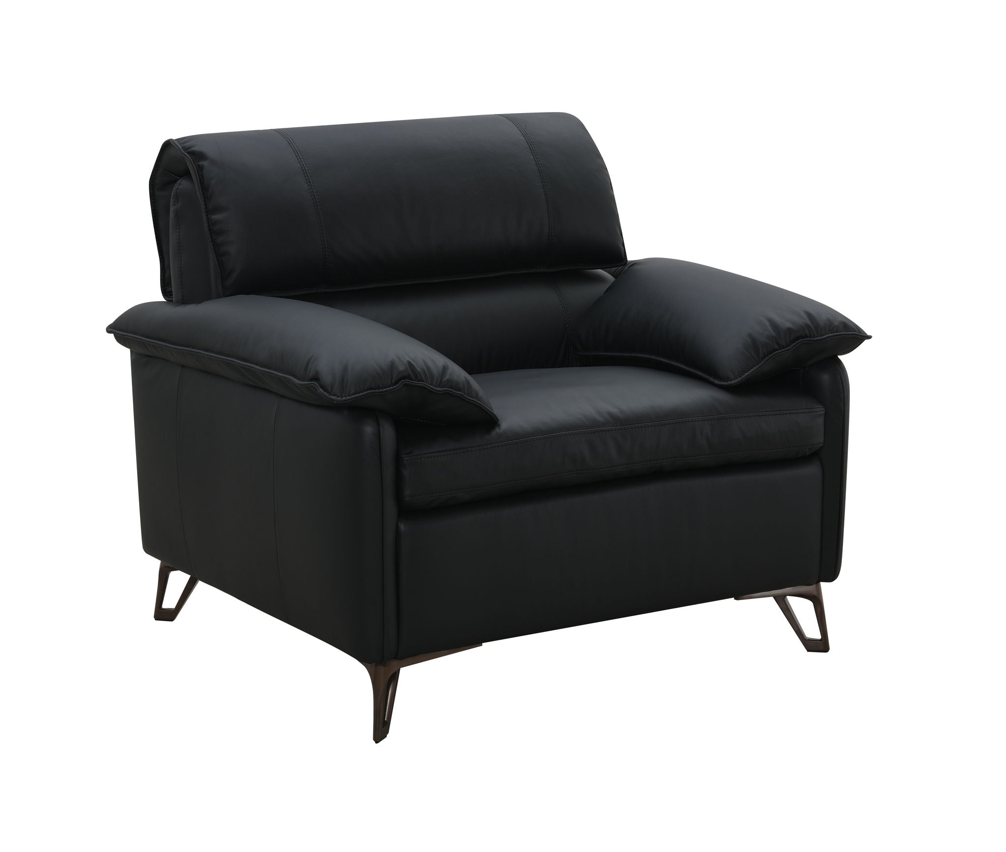 Eilene - Top Grain Leather Chair - Black - Best Buy Furniture