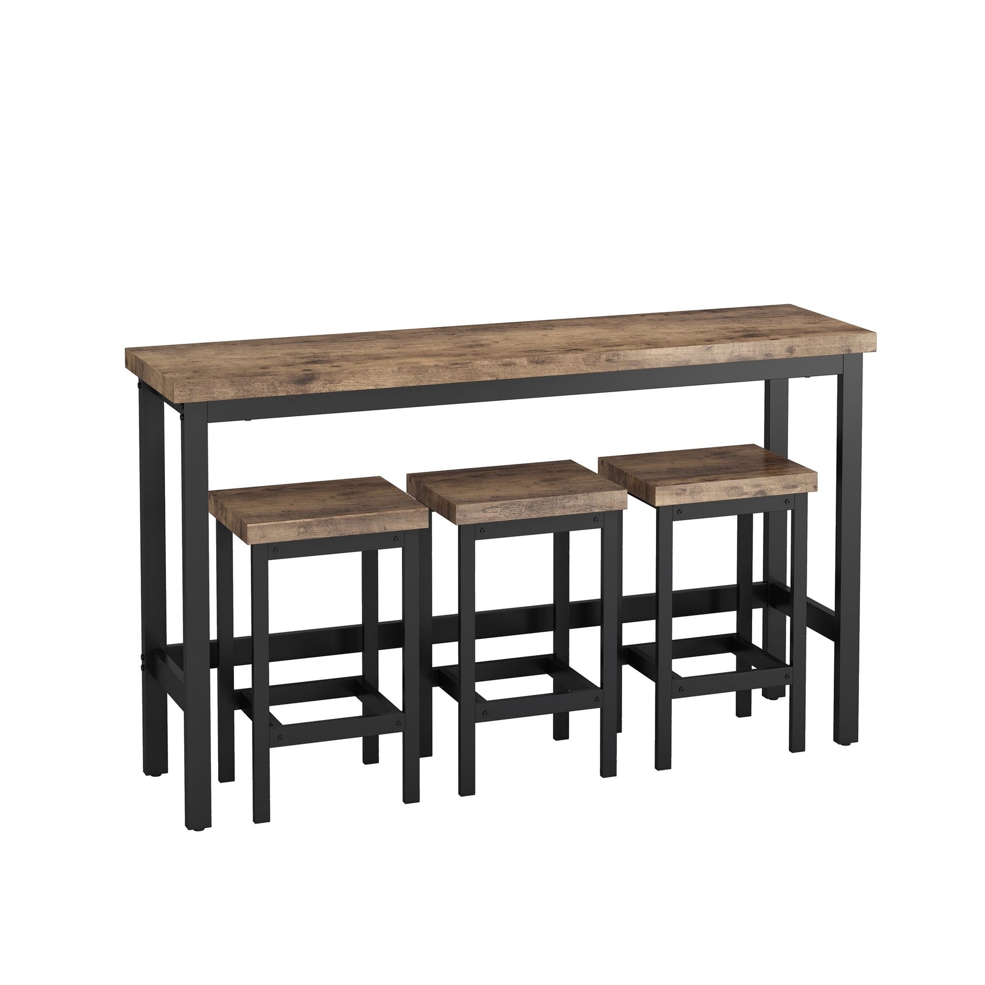 Modern Design Long Dining Table Set With 3 Stools - Best Buy Furniture