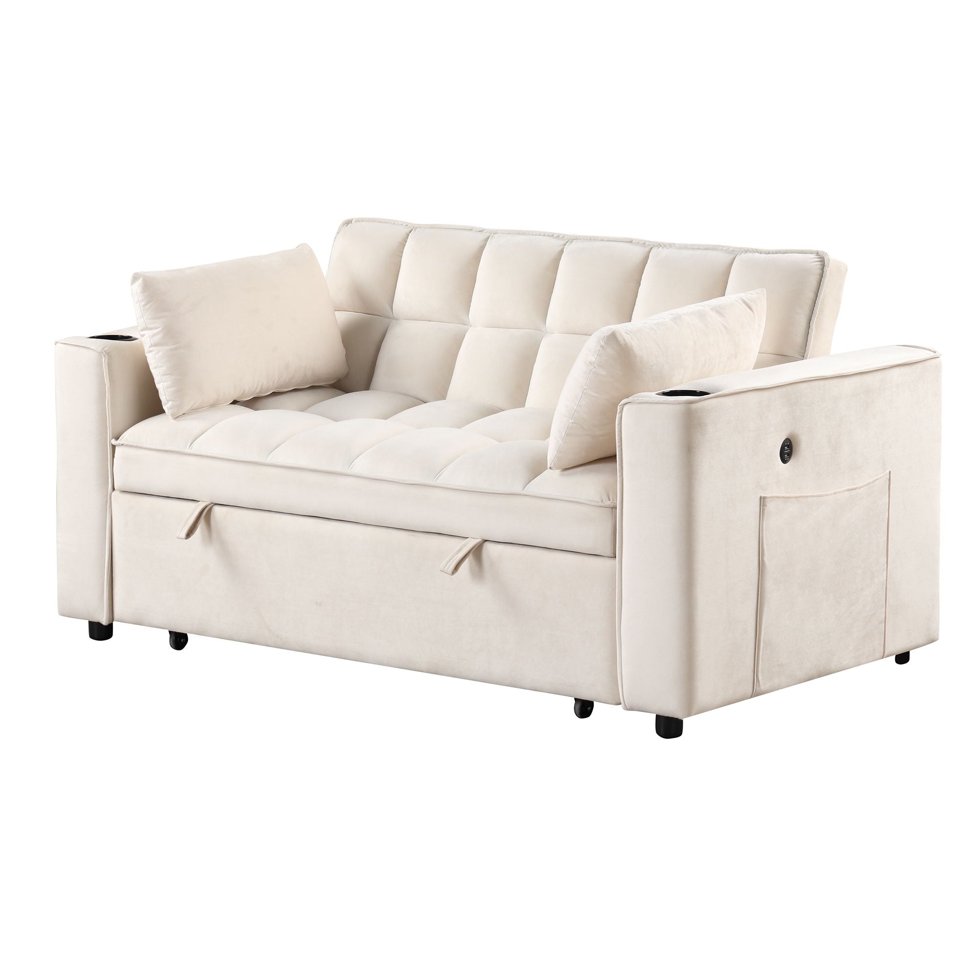 Multi Functional Sofa Bed With Cup Holder And USB Port For Living Room Or Apartments - Best Buy Furniture