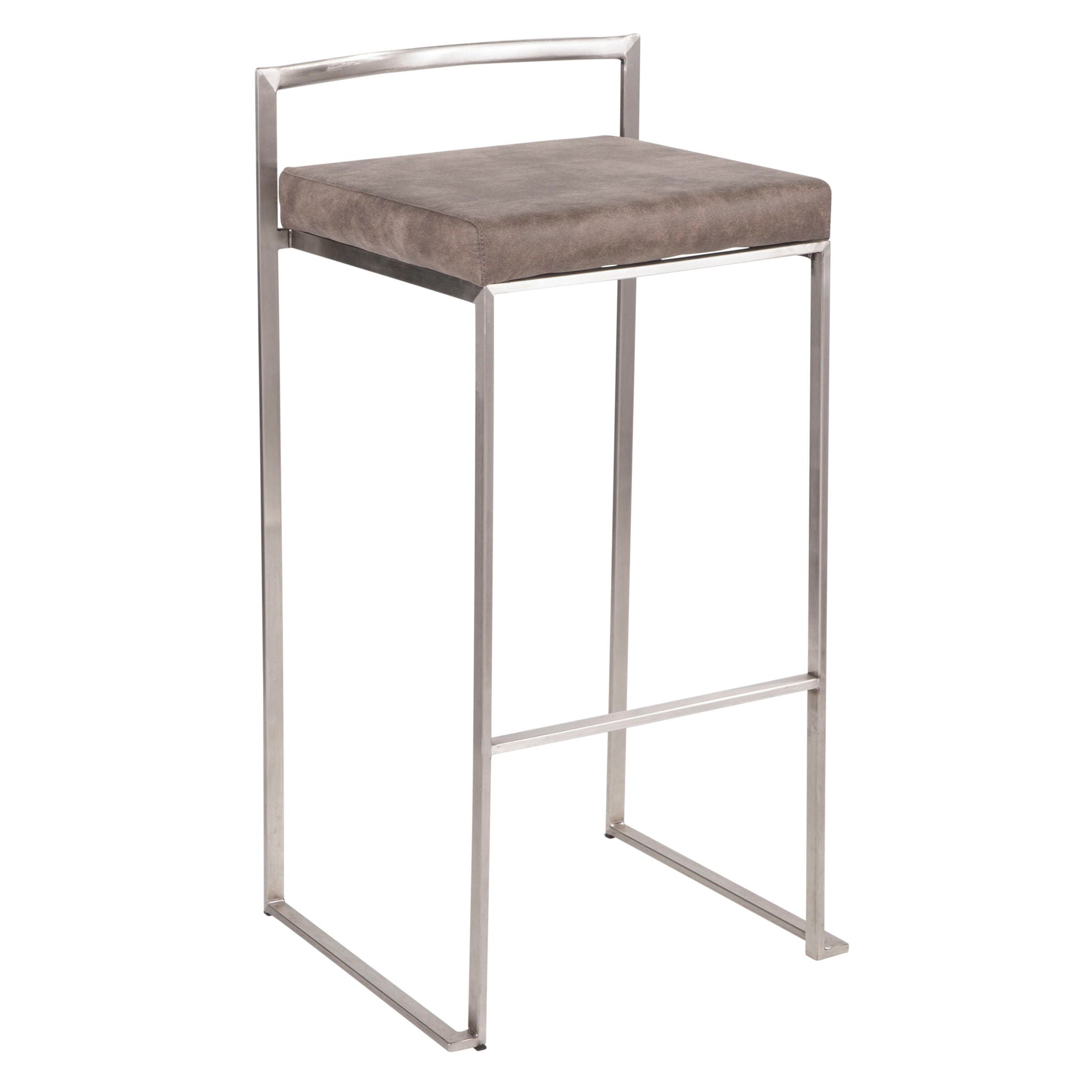 Fuji - Contemporary Stackable Counter Stool (Set of 2) - Stone - Best Buy Furniture