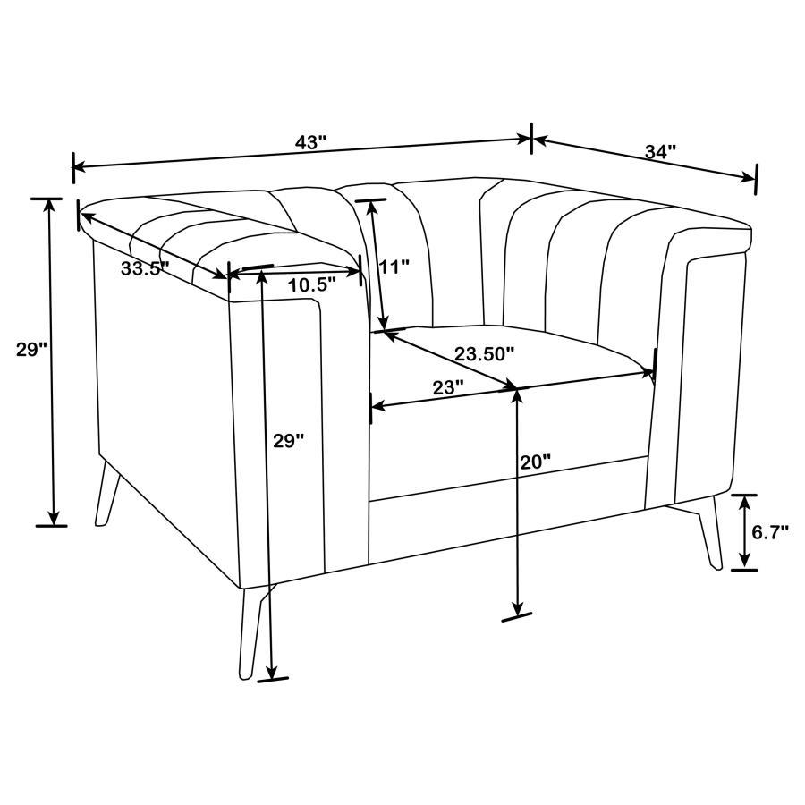 Chalet - Upholstered Tuxedo Arm Tufted Chair - Blue - Best Buy Furniture