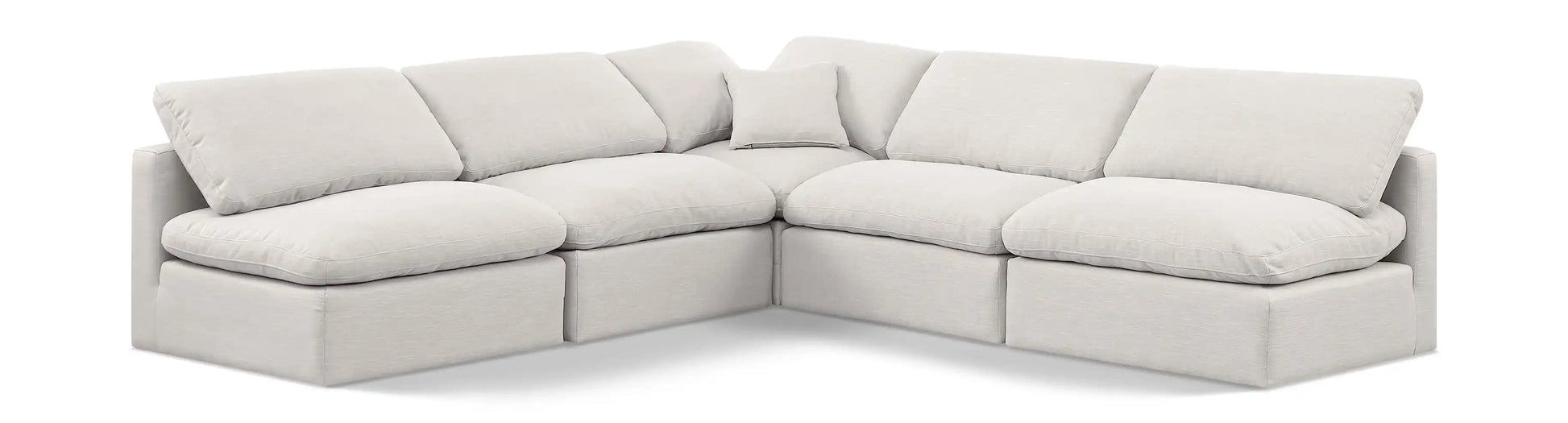 Indulge - Linen 5 Piece Modular Corner Armless Sectional - Best Buy Furniture