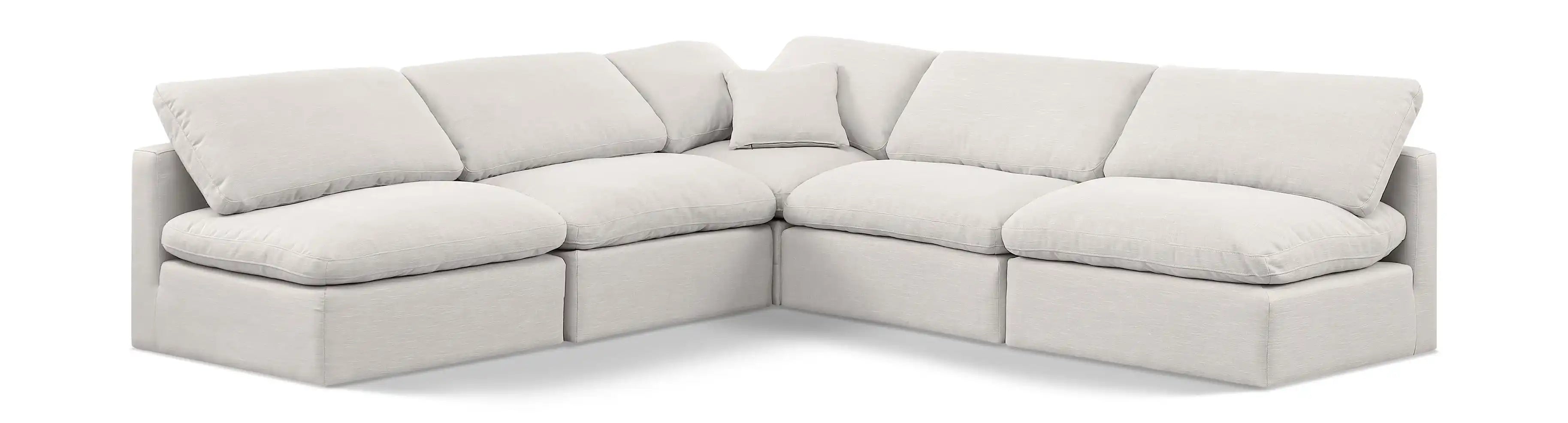 Indulge - Linen 5 Piece Modular Corner Armless Sectional - Best Buy Furniture