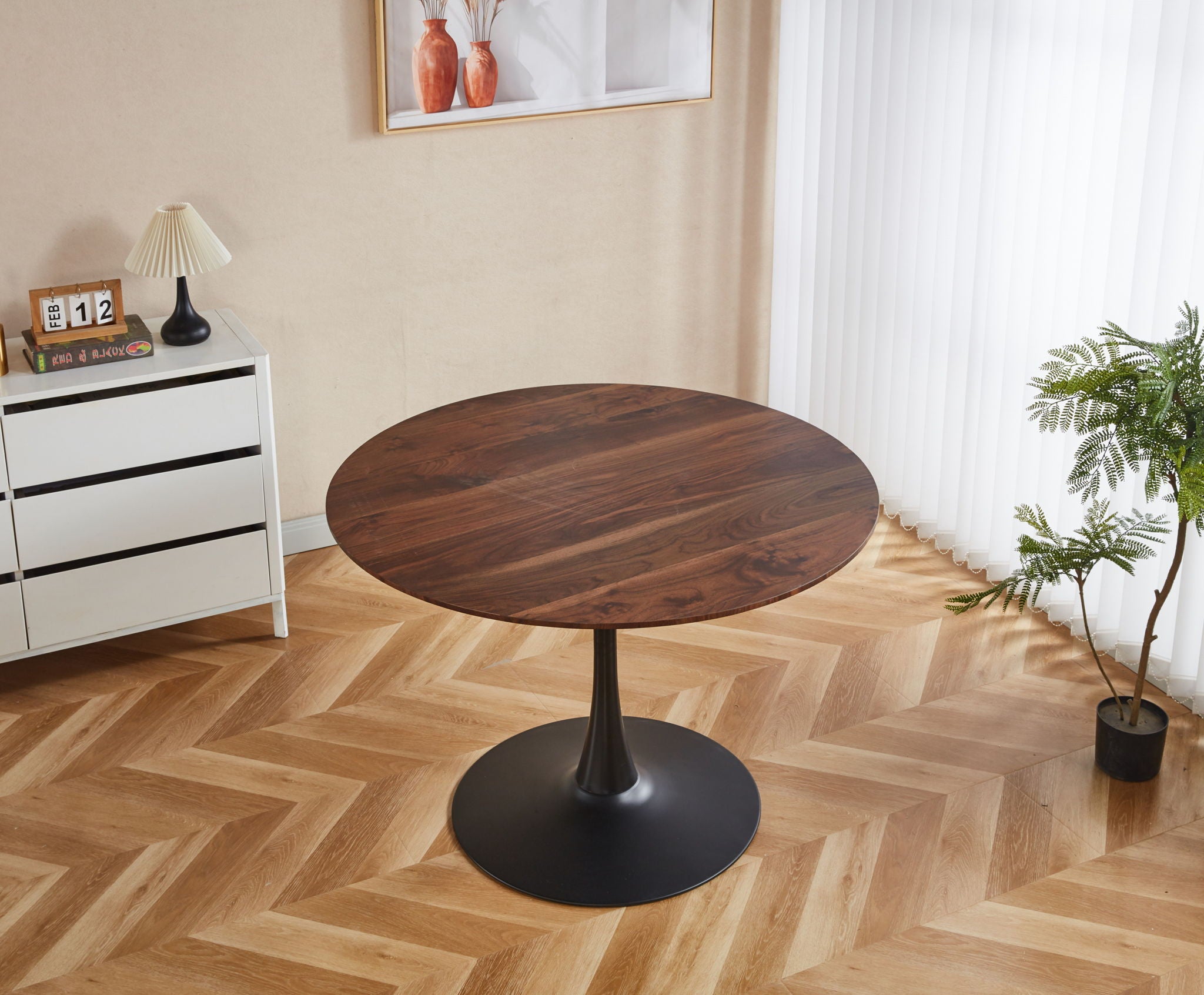 Tulip Table Mid-Century Dining Table With Round MDF Table Top, Pedestal Dining Table, End Table Leisure Coffee Table - Best Buy Furniture