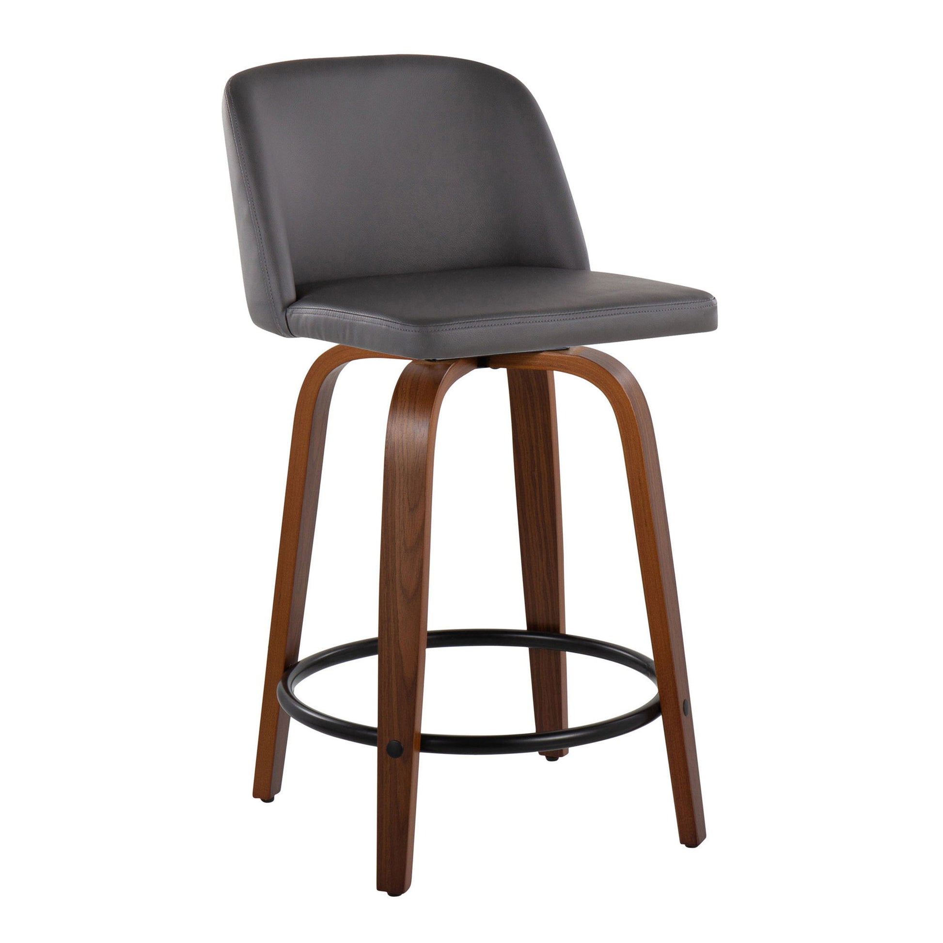 Toriano - Mid Century Modern, Fixed Height Counter Stool & Swivel And Round Footrest (Set of 2) - Best Buy Furniture