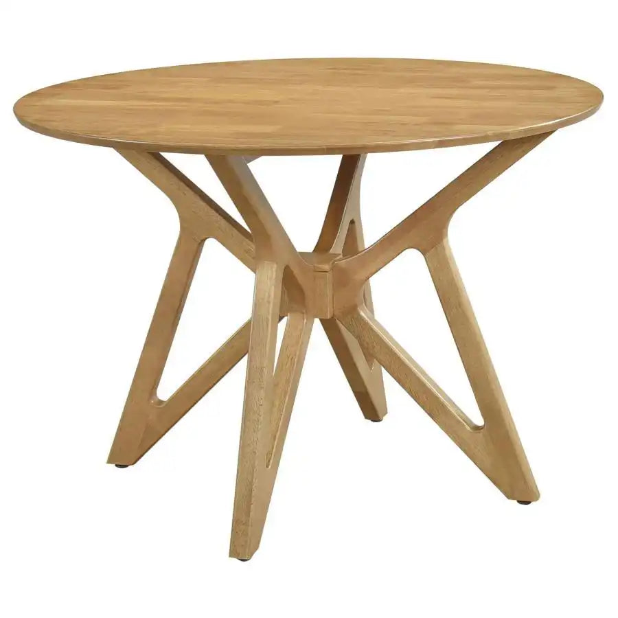 Elowen - Round Solid Wood Dining Table - Light Walnut - Best Buy Furniture