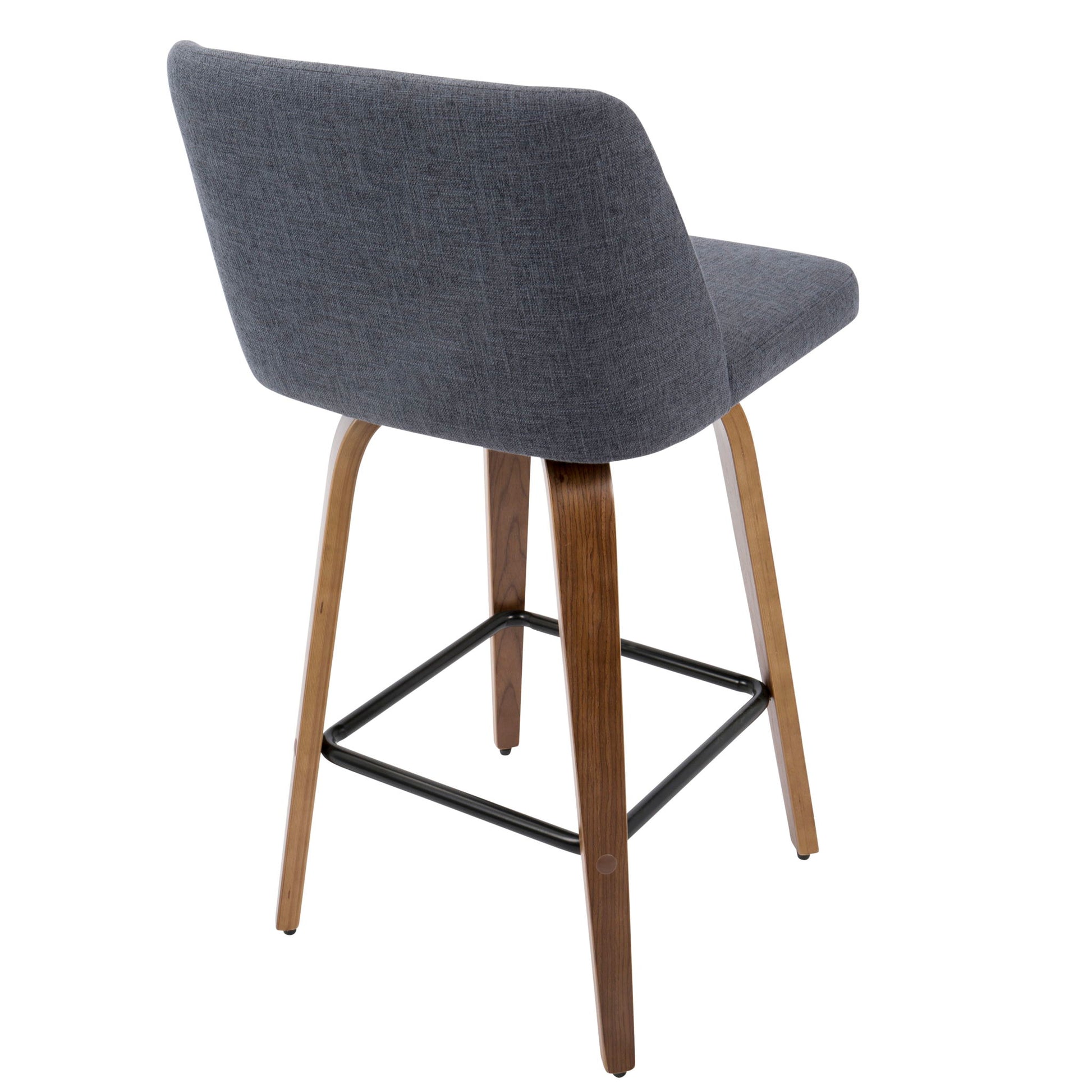 Toriano - Mid Century Modern Fixed Height Counter Stool & Square Footrest (Set of 2) - Best Buy Furniture