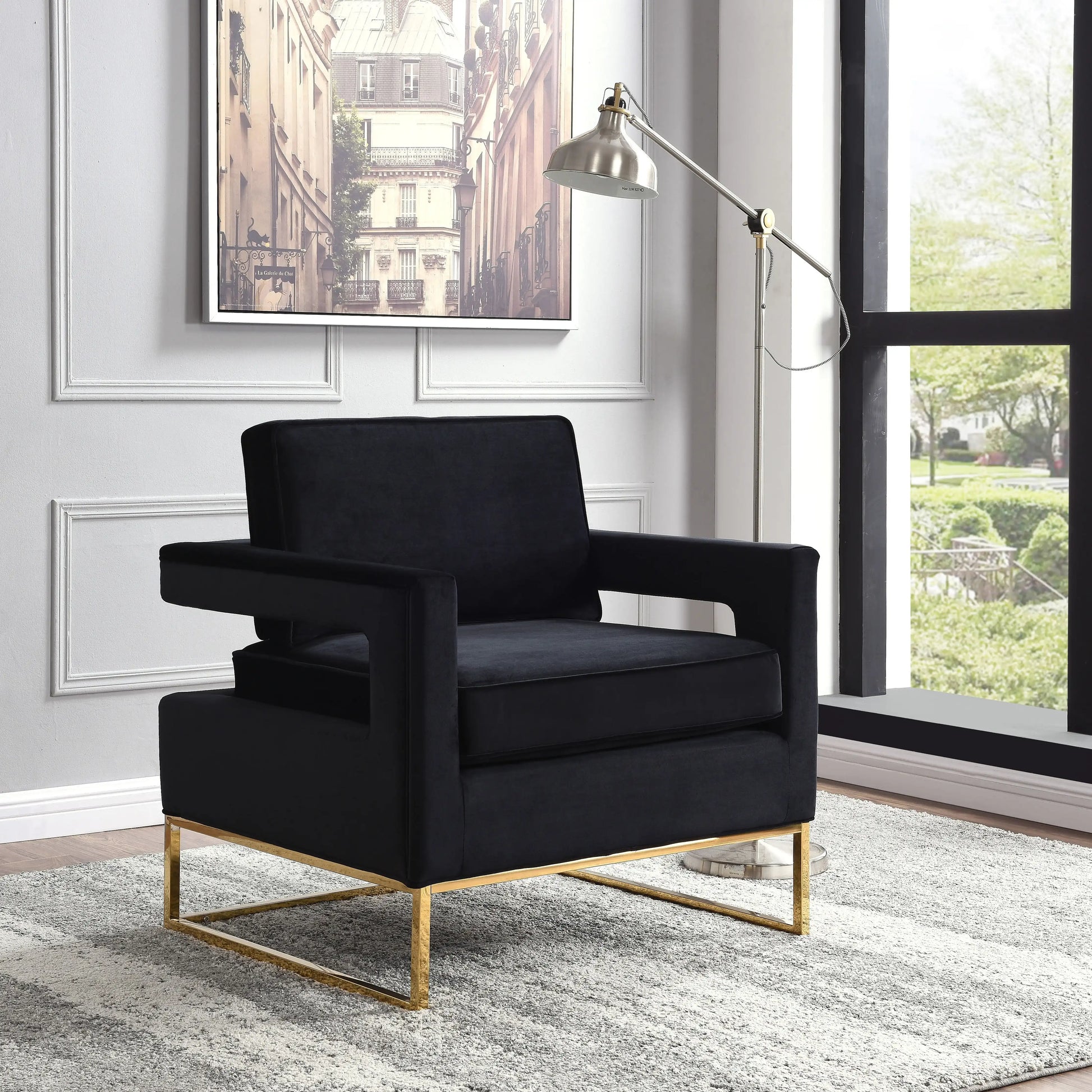 Noah - Accent Chair with Gold Legs - Best Buy Furniture