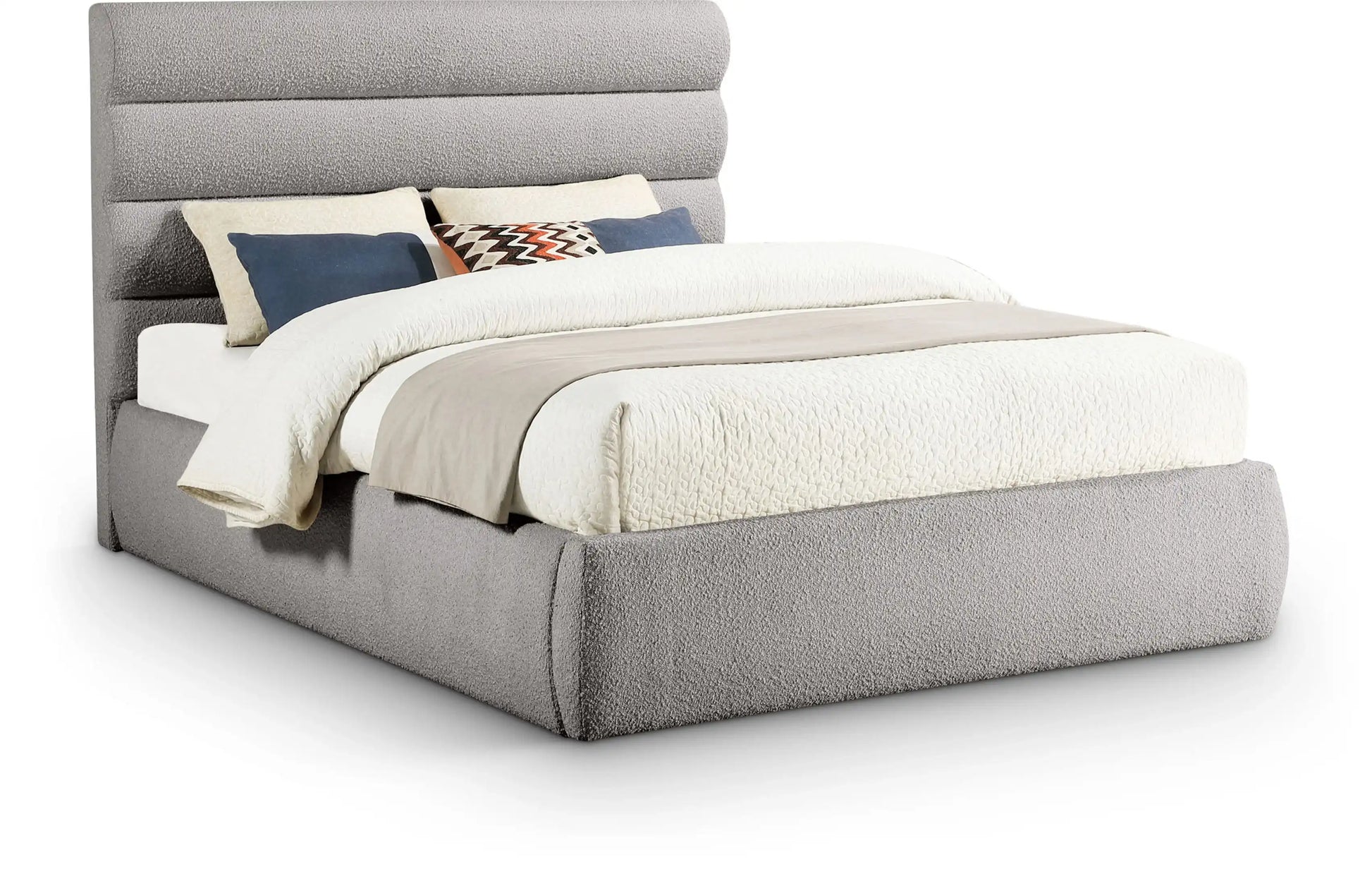 Adam - Boucle Fabric Bed With 52" Headboard - Best Buy Furniture