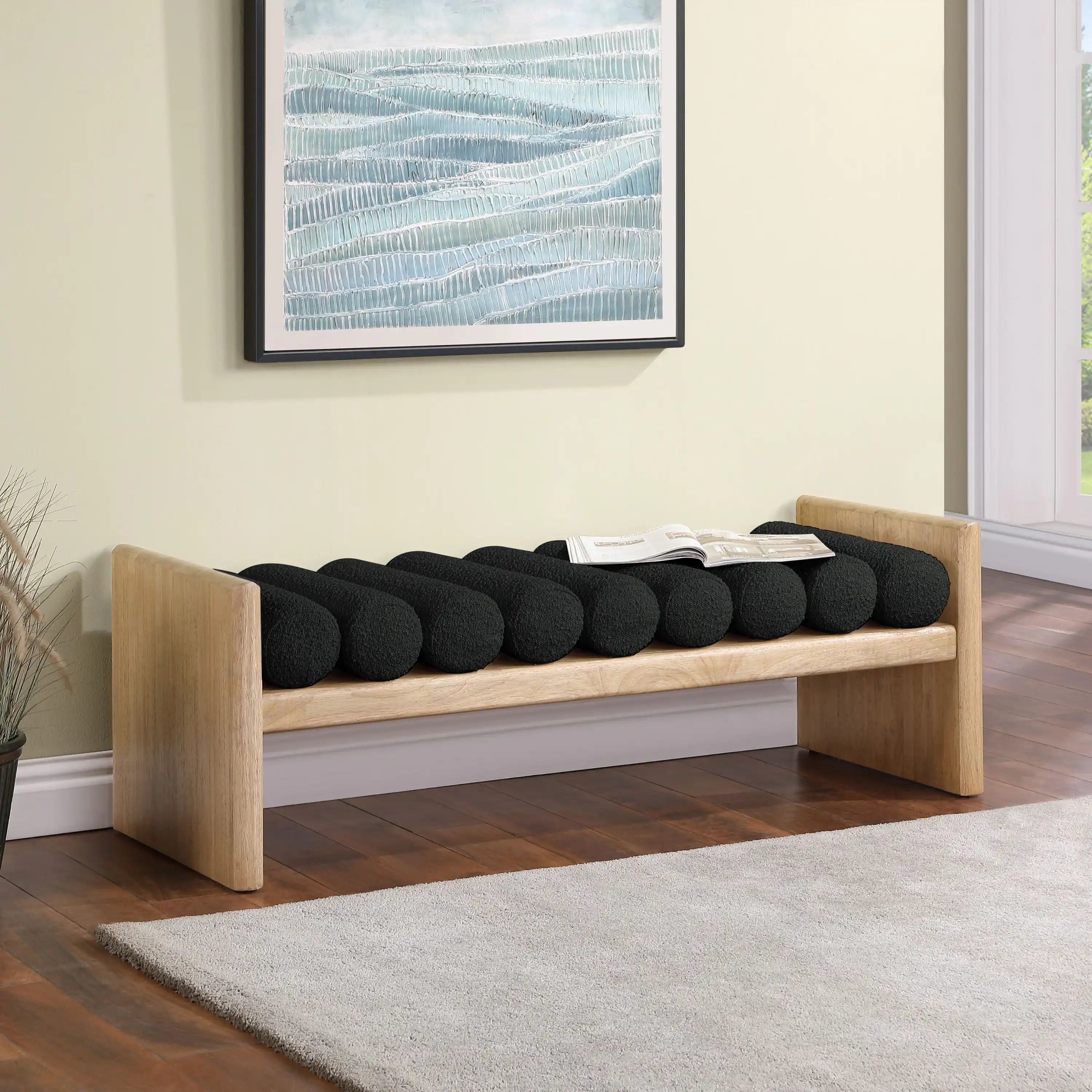 Waverly - Bench With Natural Frame - Best Buy Furniture