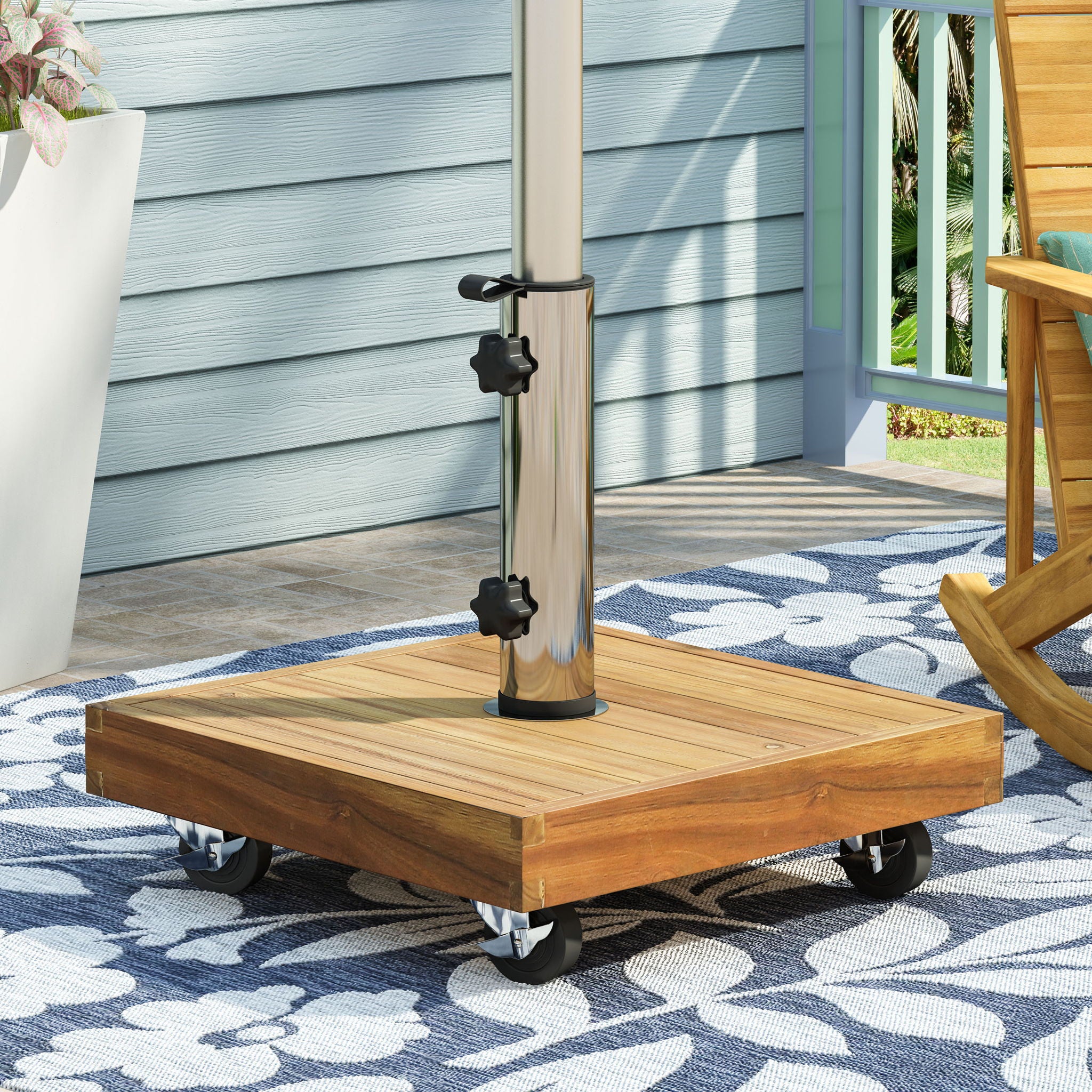 Ralph - Square Umbrella Base - Teak - Best Buy Furniture