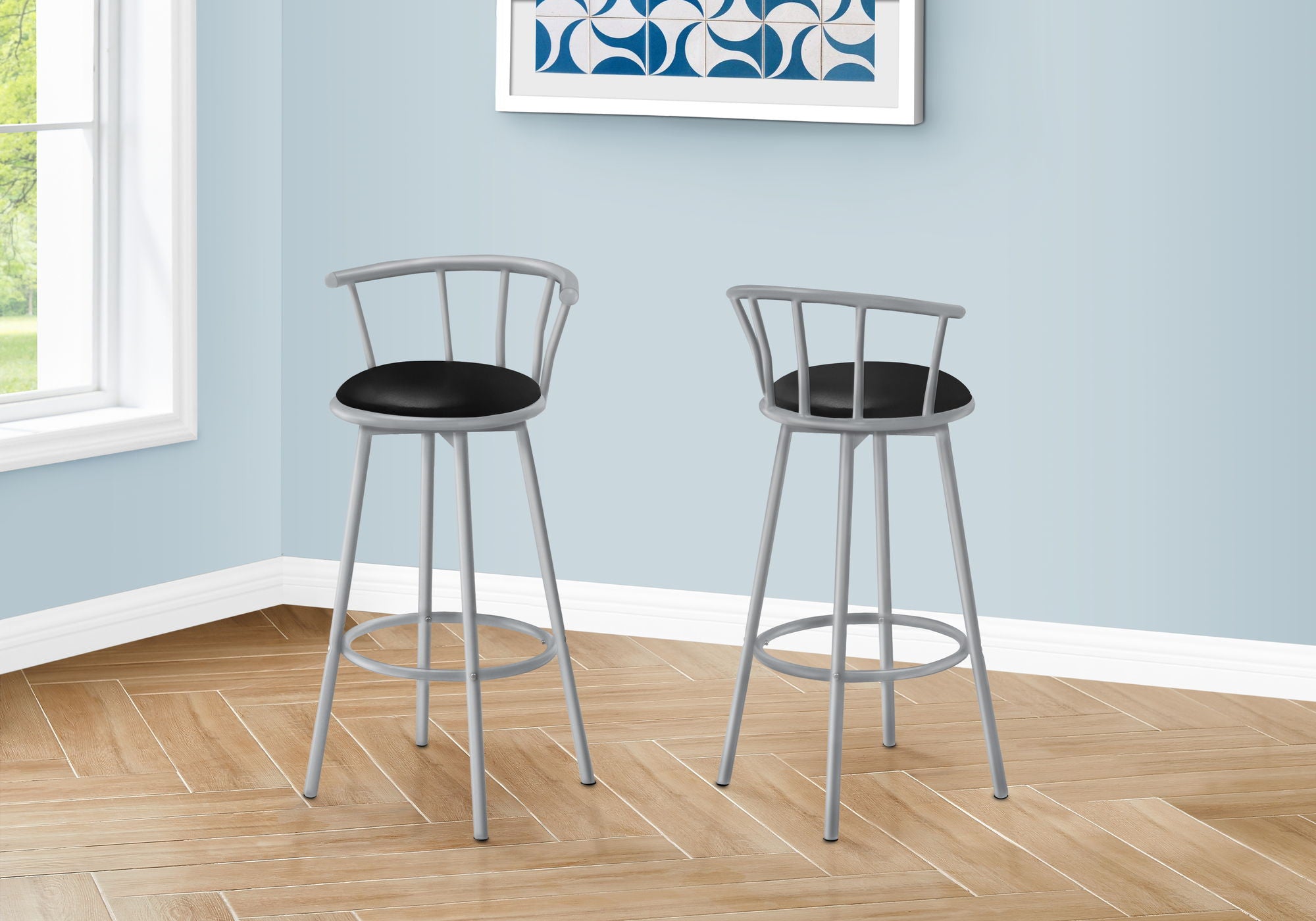 Swivel Stool Bar Height, Stylish Design Contemporary & Modern (Set of 2) - Best Buy Furniture