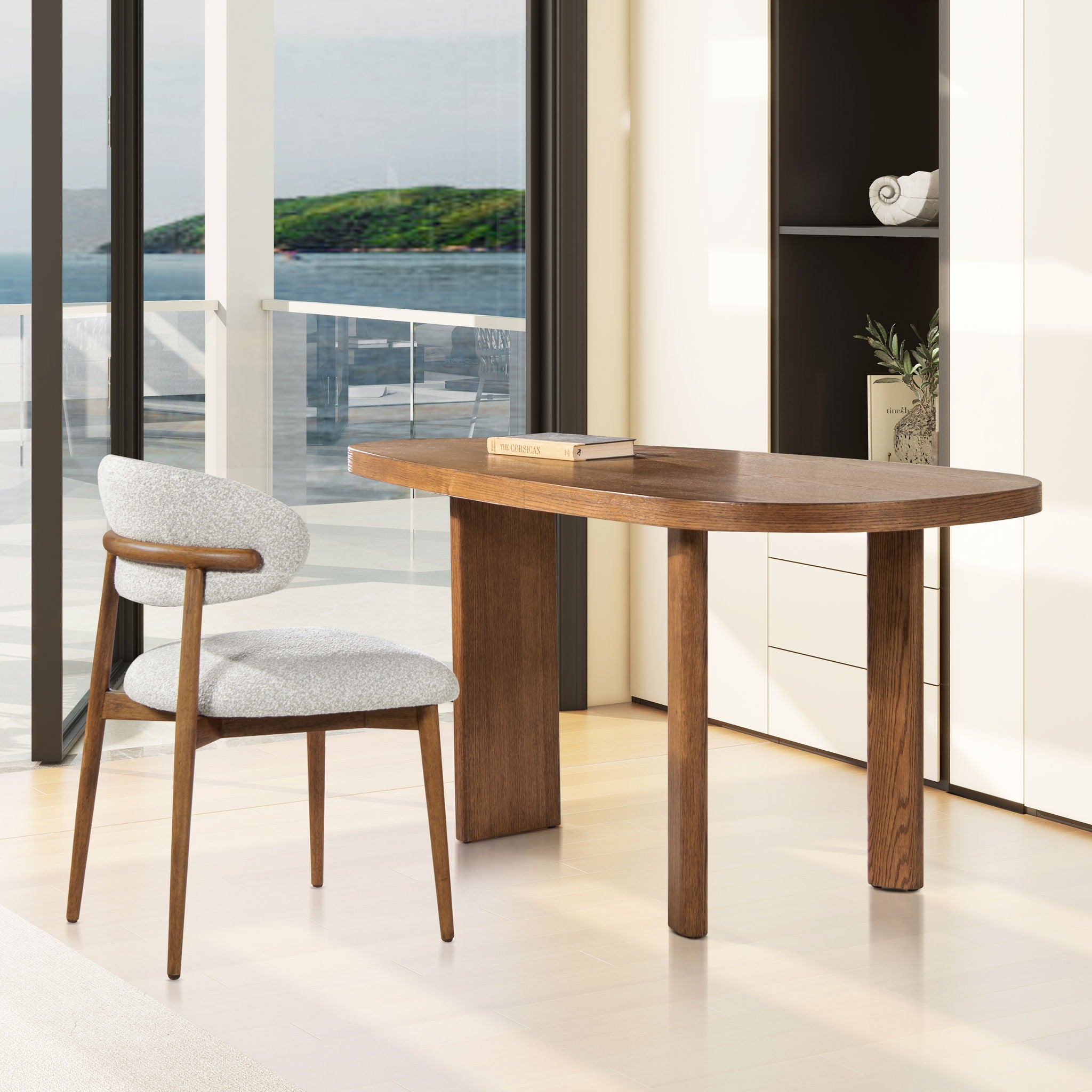 Locke - Modern Upholstered Dining Chair With Frame - Salt / Pepper - Best Buy Furniture