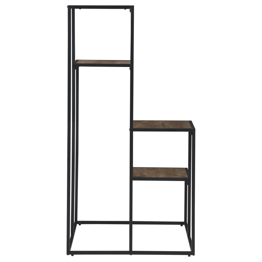 Rito - 4-Tier Multi - Display Shelf - Rustic Brown And Black - Best Buy Furniture